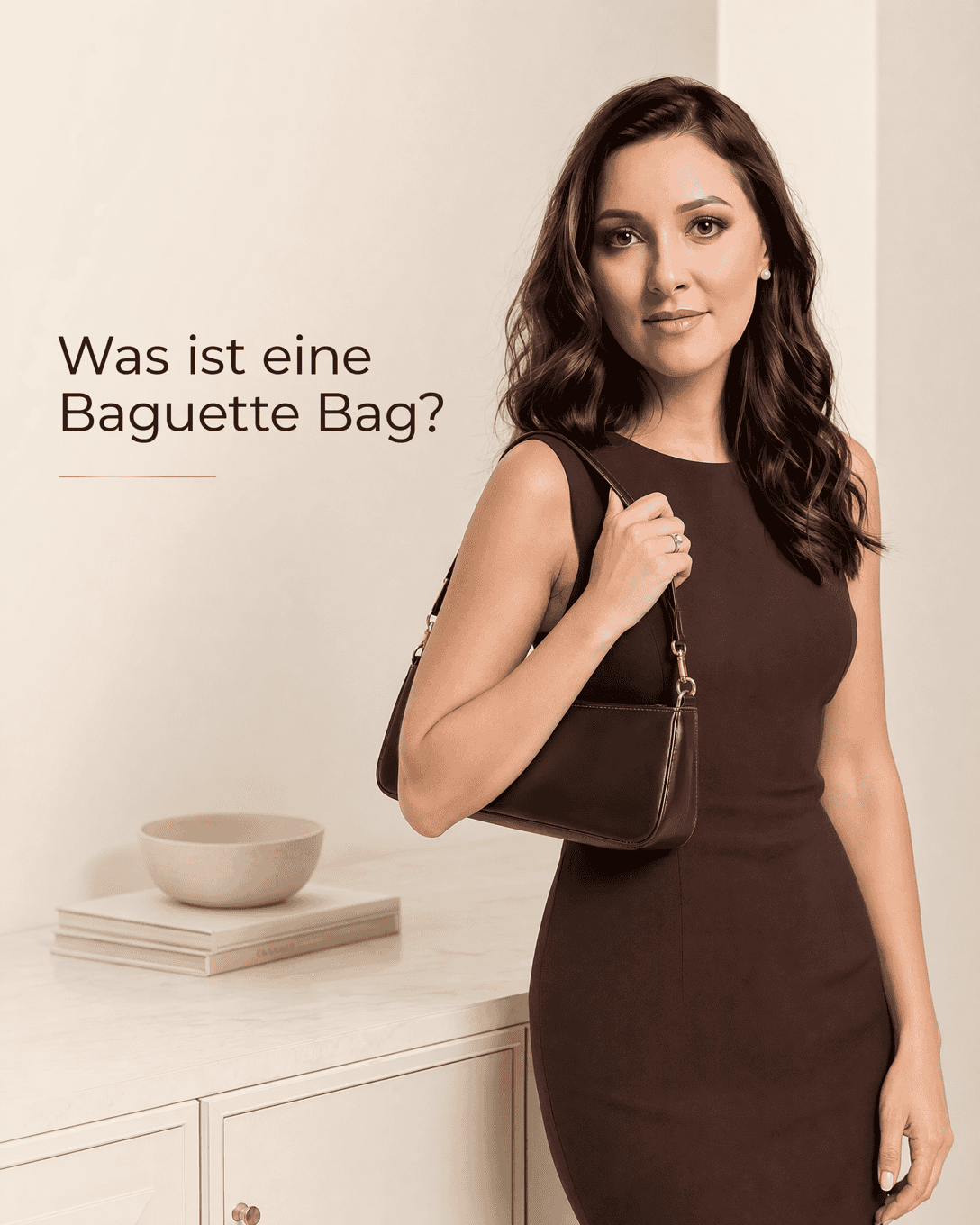 Schmale längliche Baguette Bag aus schwarzem Leder mit kurzem Schulterriemen und kompakter rechteckiger Form