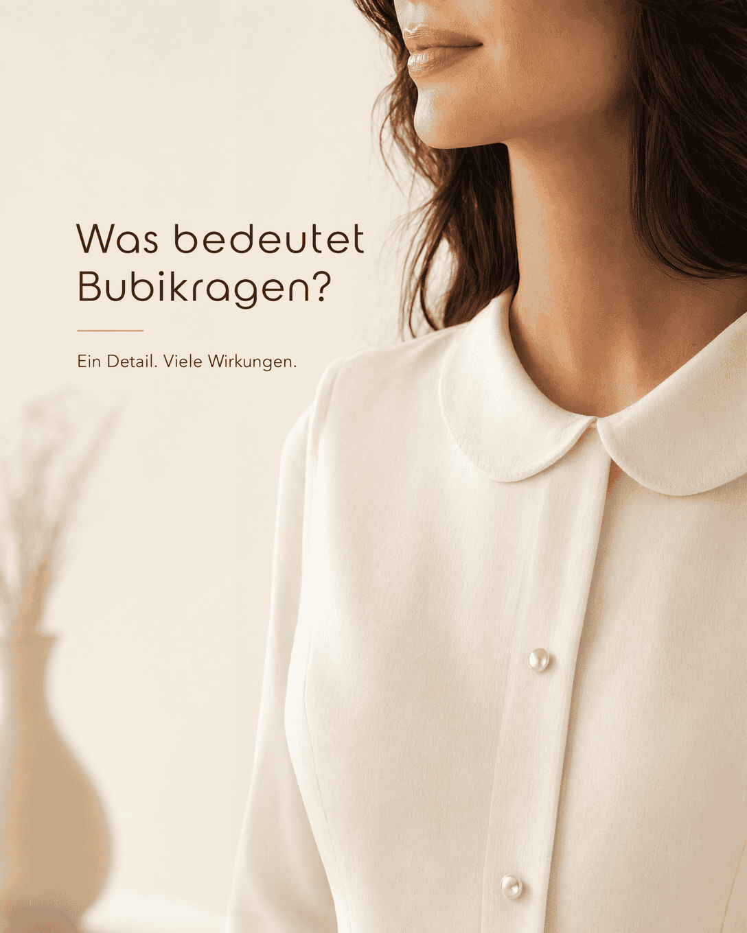 Editoriale Glossar-Grafik zu Bubikragen mit ruhigen Farbfeldern und feiner Linienführung