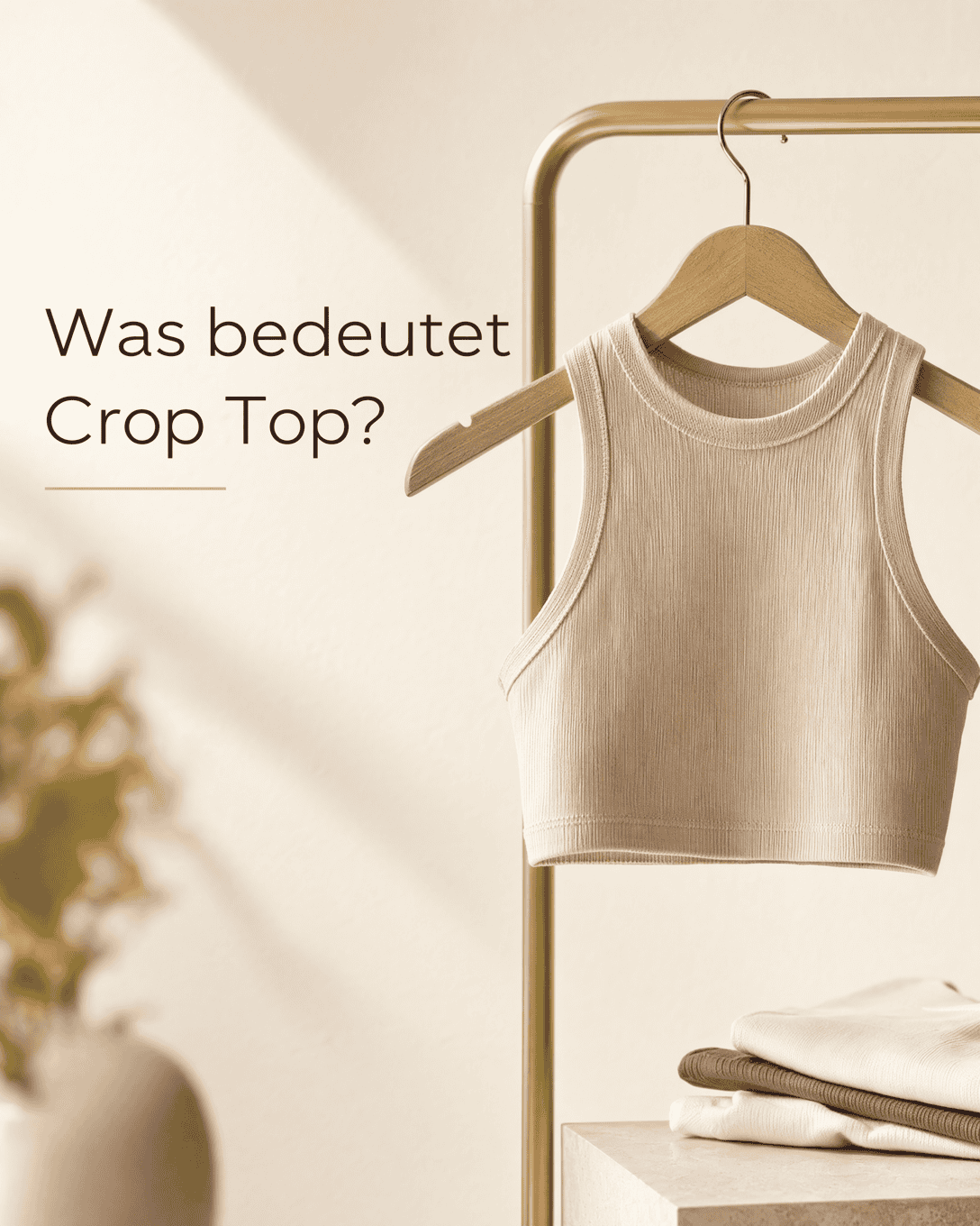 Editoriale Glossar-Grafik zu Crop Top mit ruhigen Farbfeldern und feiner Linienführung