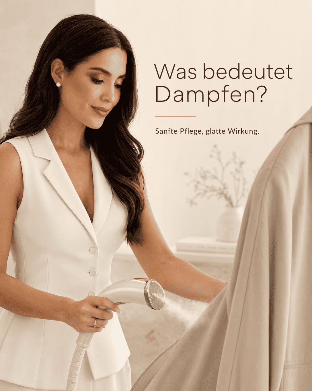 Editoriale Glossar-Grafik zu Dampfen mit ruhigen Farbfeldern und feiner Linienführung