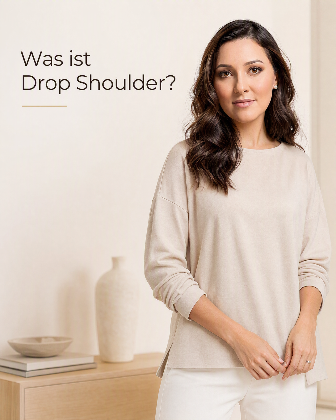 Pullover mit tief unter der natürlichen Schulter angesetzter Ärmelnaht