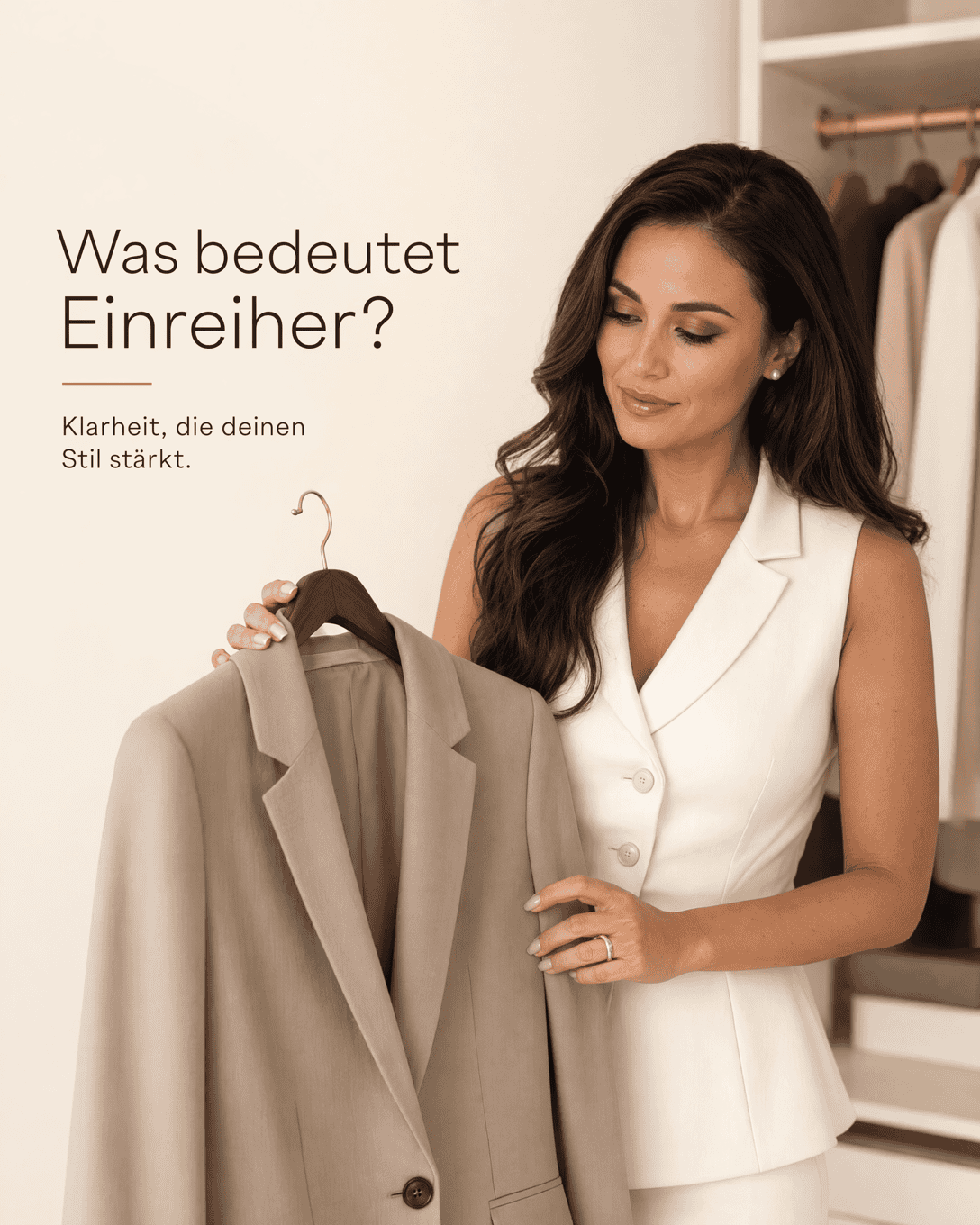 Editoriale Glossar-Grafik zu Einreiher mit ruhigen Farbfeldern und feiner Linienführung