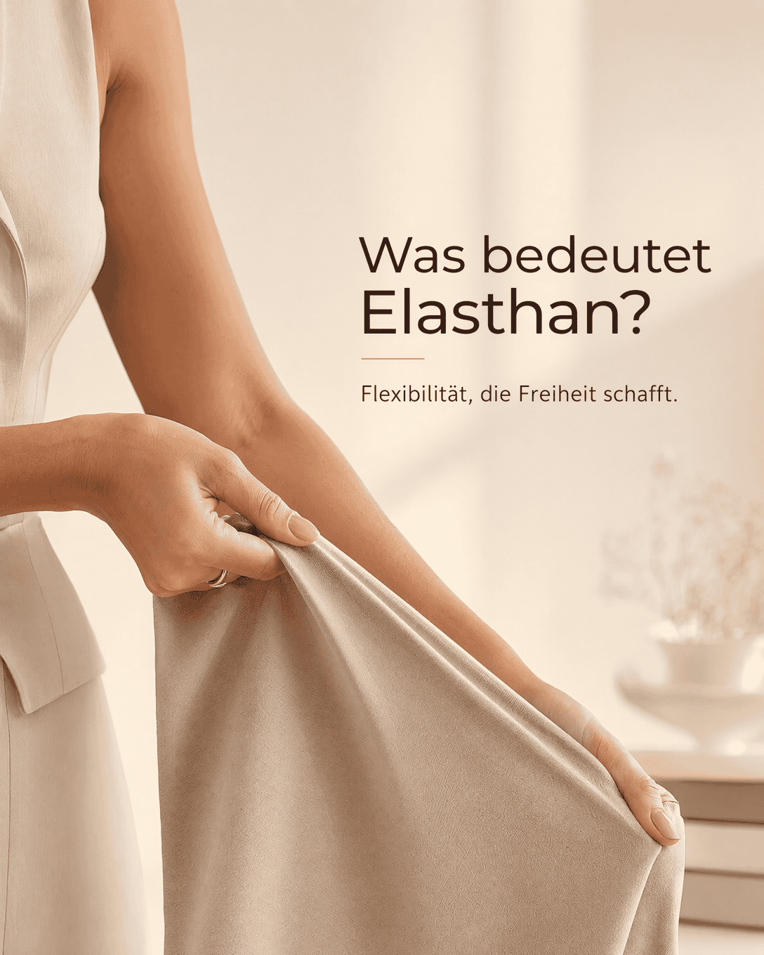 Editoriale Glossar-Grafik zu Elasthan mit ruhigen Farbfeldern und feiner Linienführung