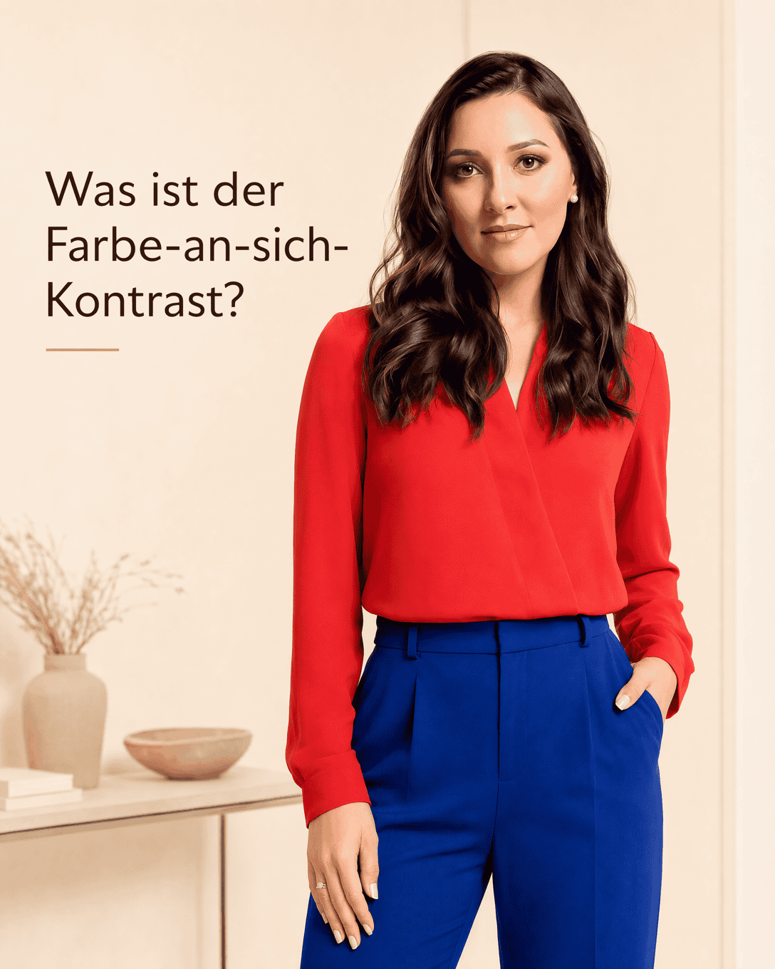 Drei klar voneinander unterschiedene, kräftige Farbflächen als Beispiel für einen Farbe-an-sich-Kontrast