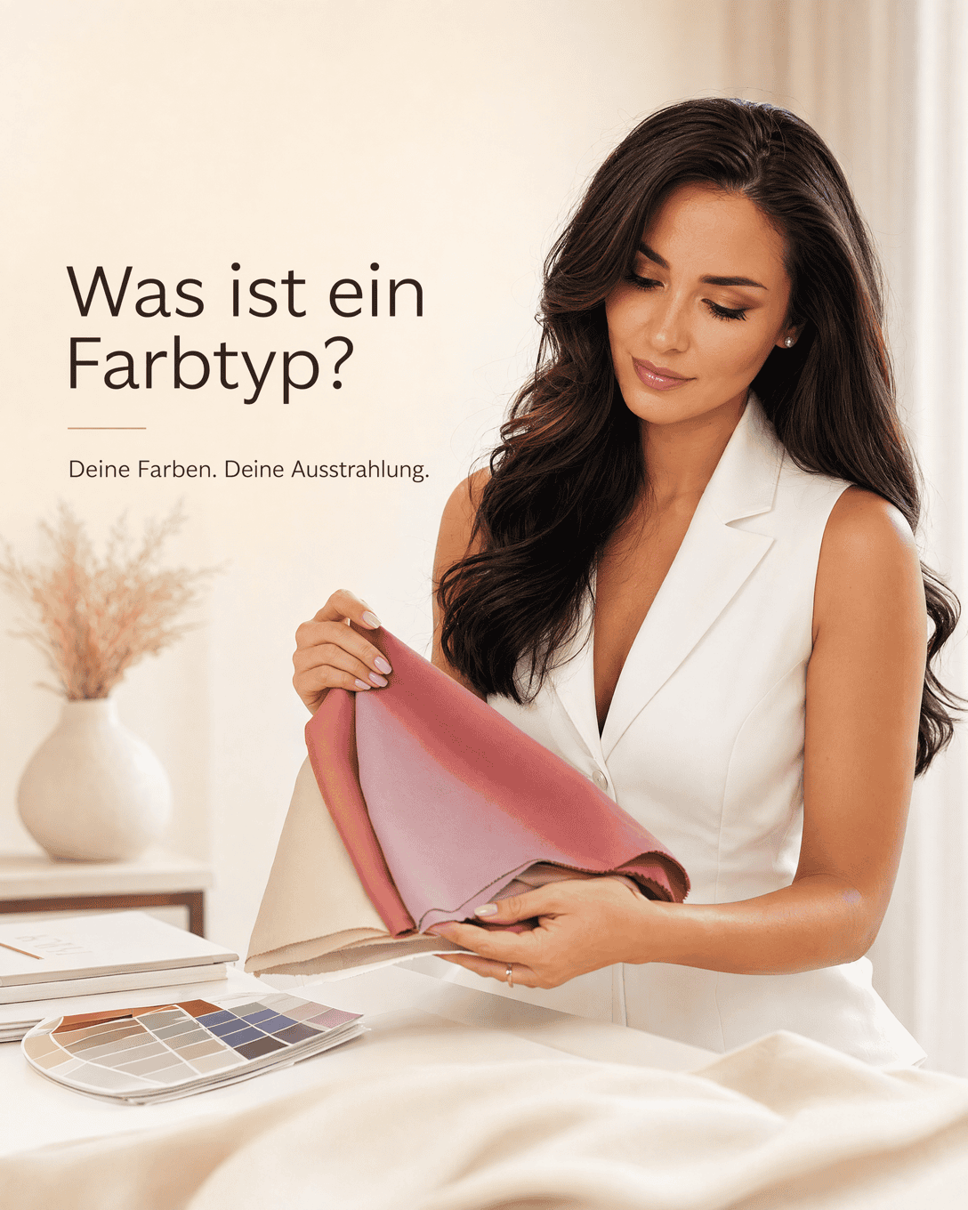 Editoriale Grafik mit Farbfeldern für Farbtyp und Farbharmonie