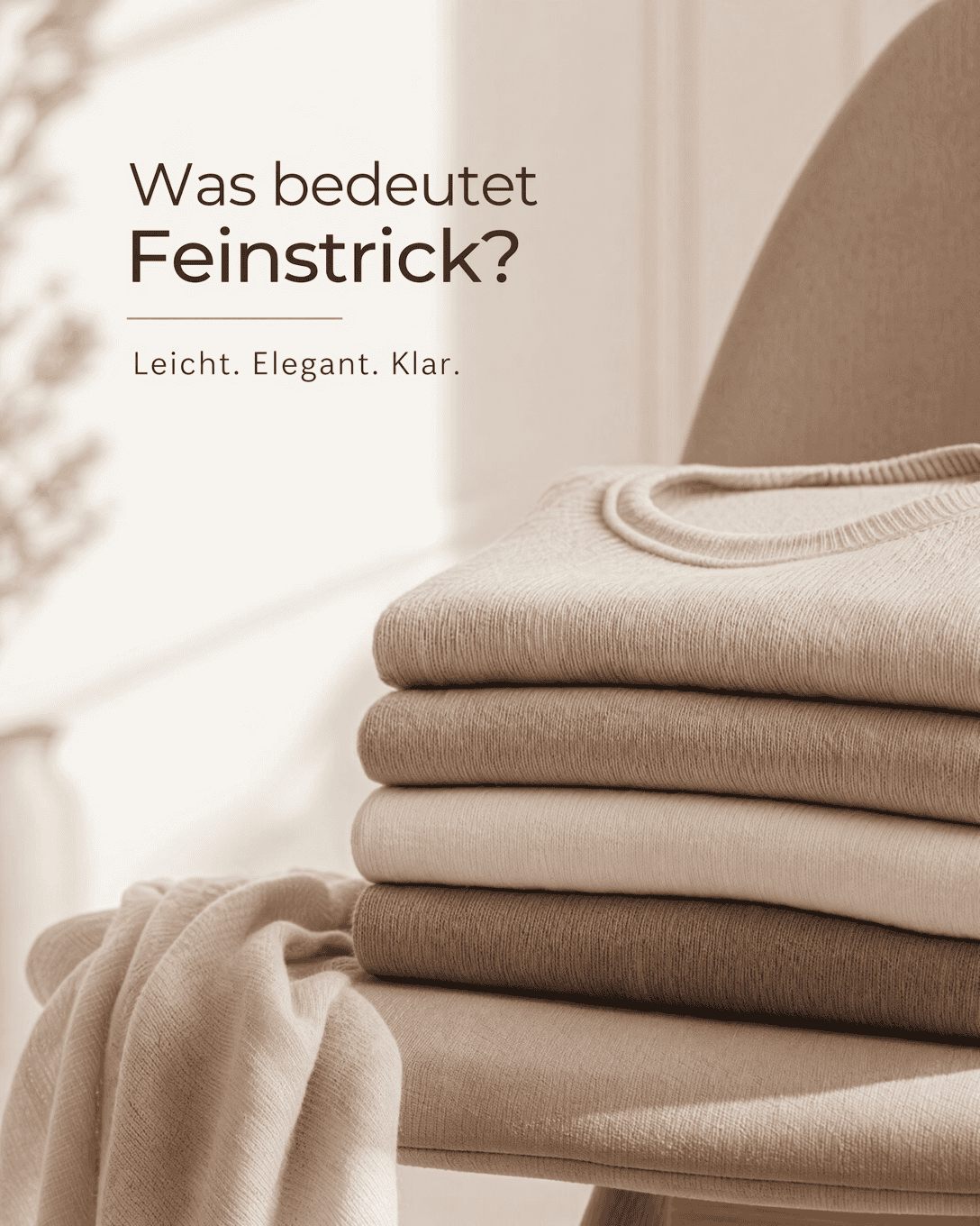 Editoriale Glossar-Grafik zu Feinstrick mit ruhigen Farbfeldern und feiner Linienführung