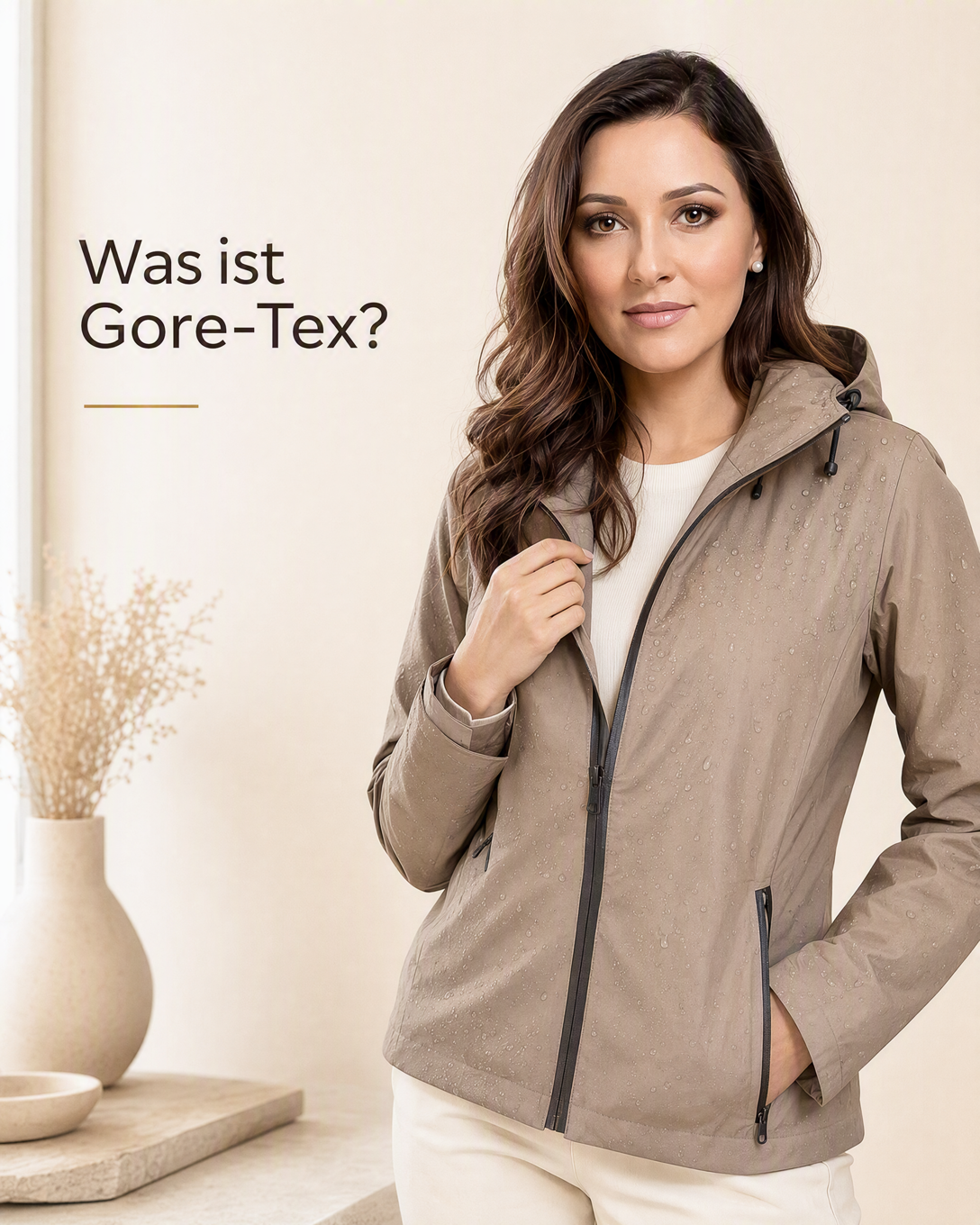 Wasserdichte Outdoorjacke mit Gore-Tex Membran bei Regen