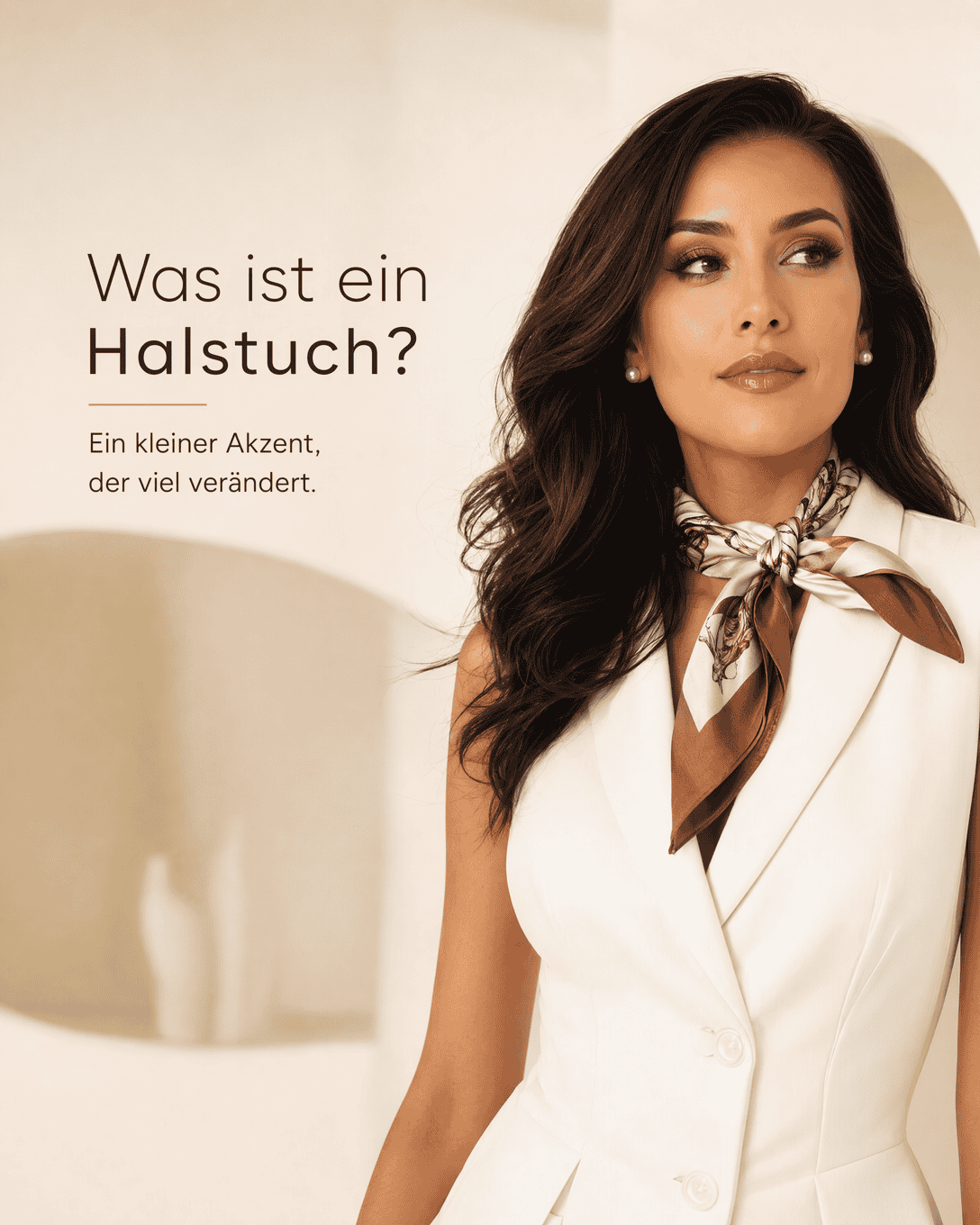 Editoriale Grafik zu Halstuch mit abstrahierten Formen, ruhigen Farbfeldern und hochwertiger Anmutung