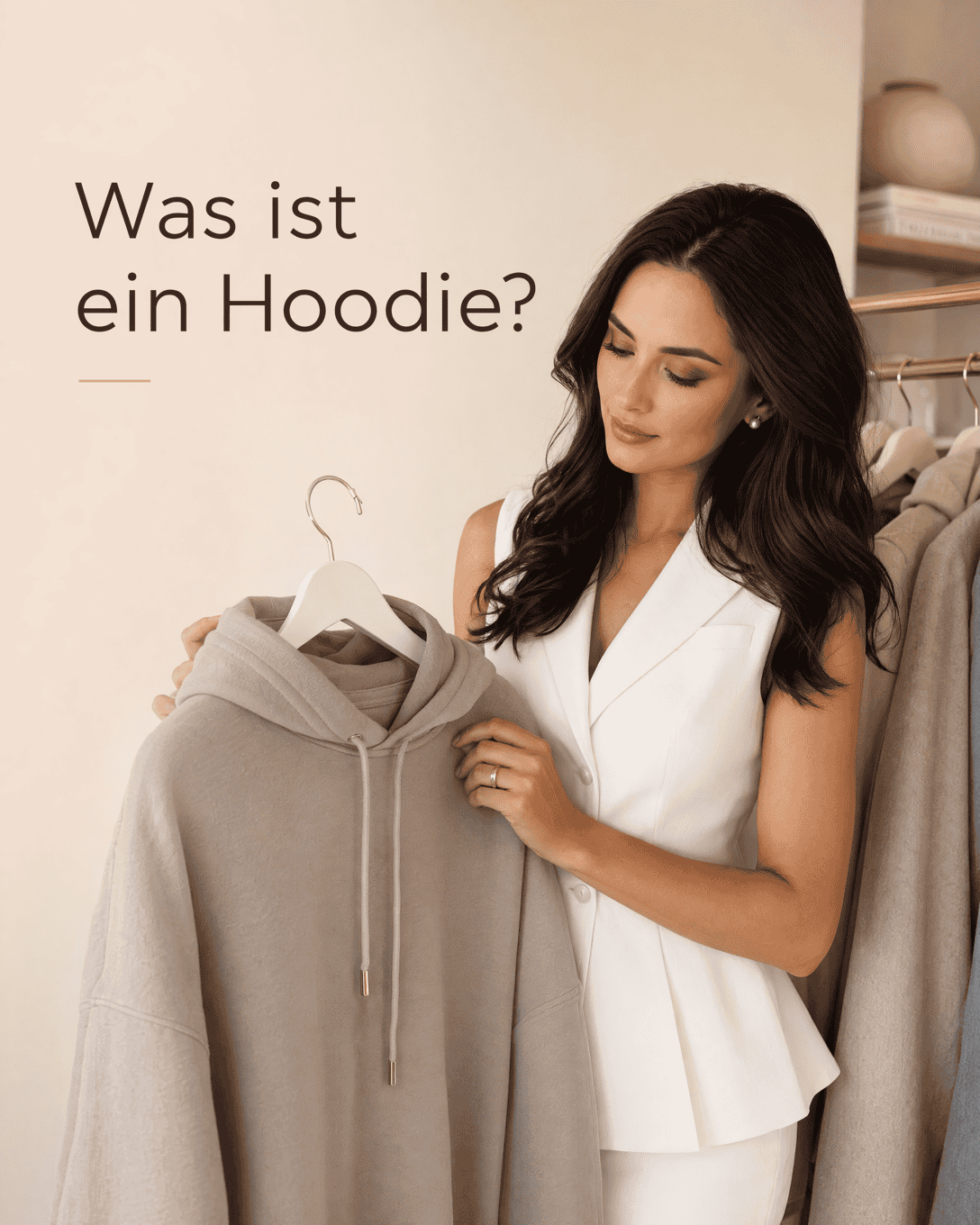 Editoriale Grafik mit stilisiertem Hoodie, Kapuze und weicher Sweatstruktur