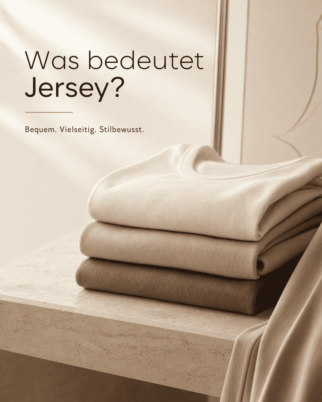 Editoriale Glossar-Grafik zu Jersey mit ruhigen Farbfeldern und feiner Linienführung