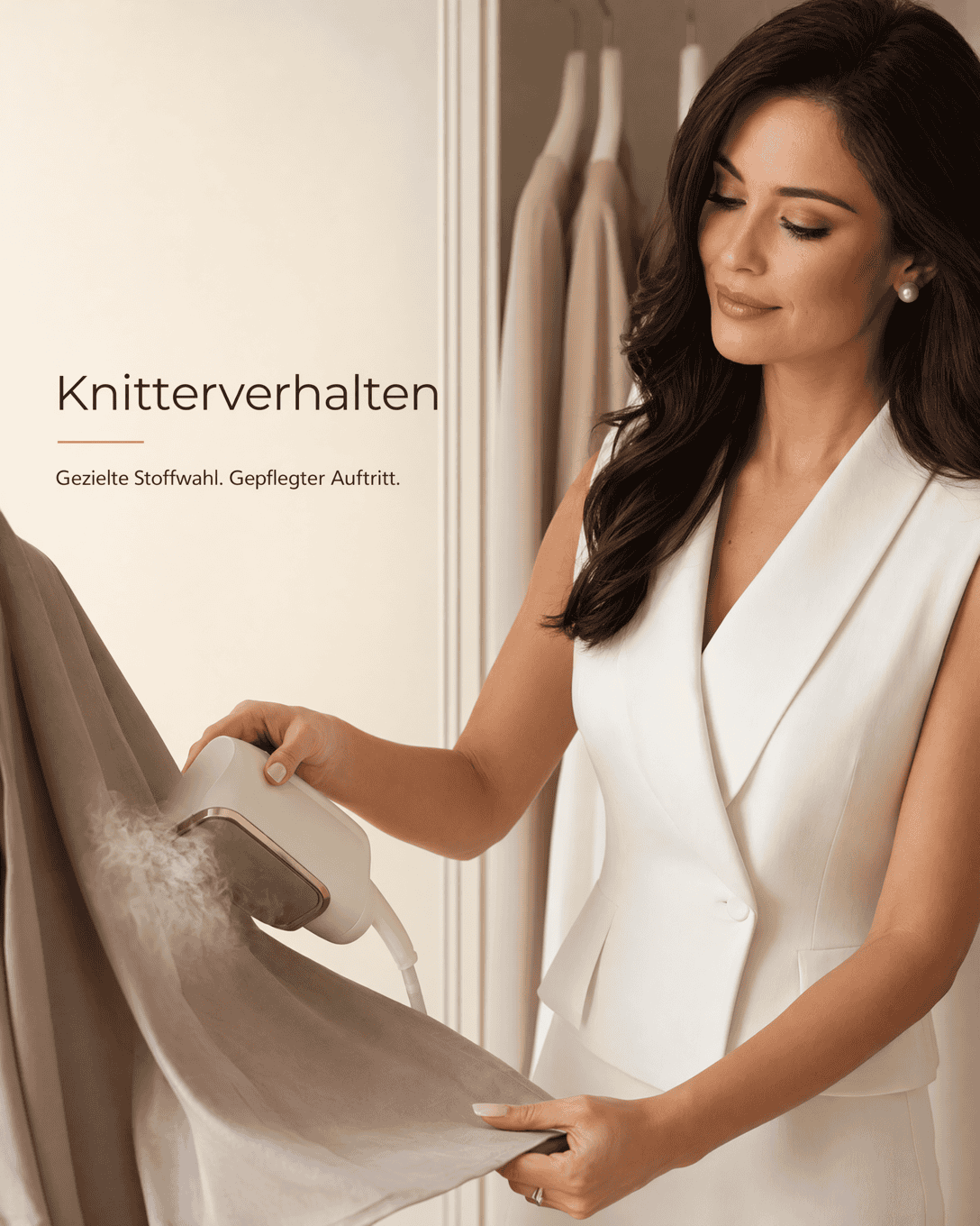 Editoriale Glossar-Grafik zu Knitterverhalten mit ruhigen Farbfeldern und feiner Linienführung
