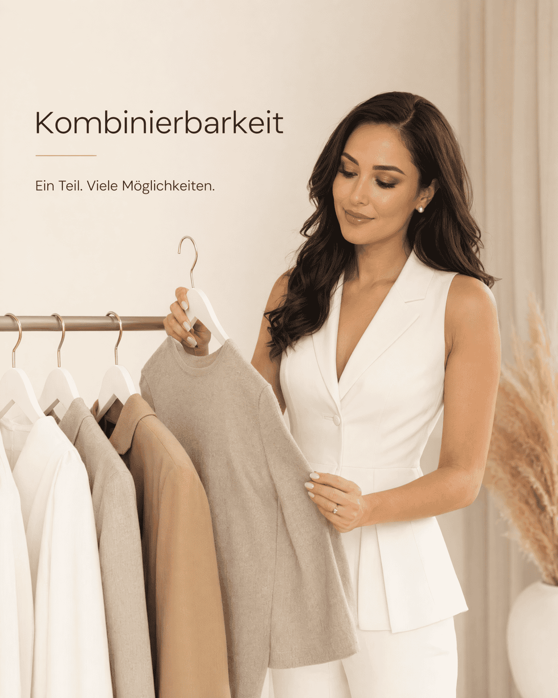 Editoriale Glossar-Grafik zu Kombinierbarkeit mit ruhigen Farbfeldern und feiner Linienführung