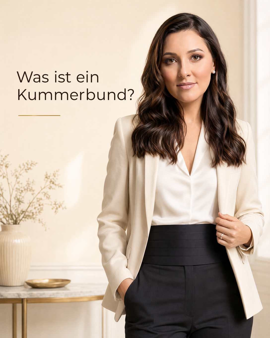 Schwarzer Kummerbund aus Stoff zur Smokinghose