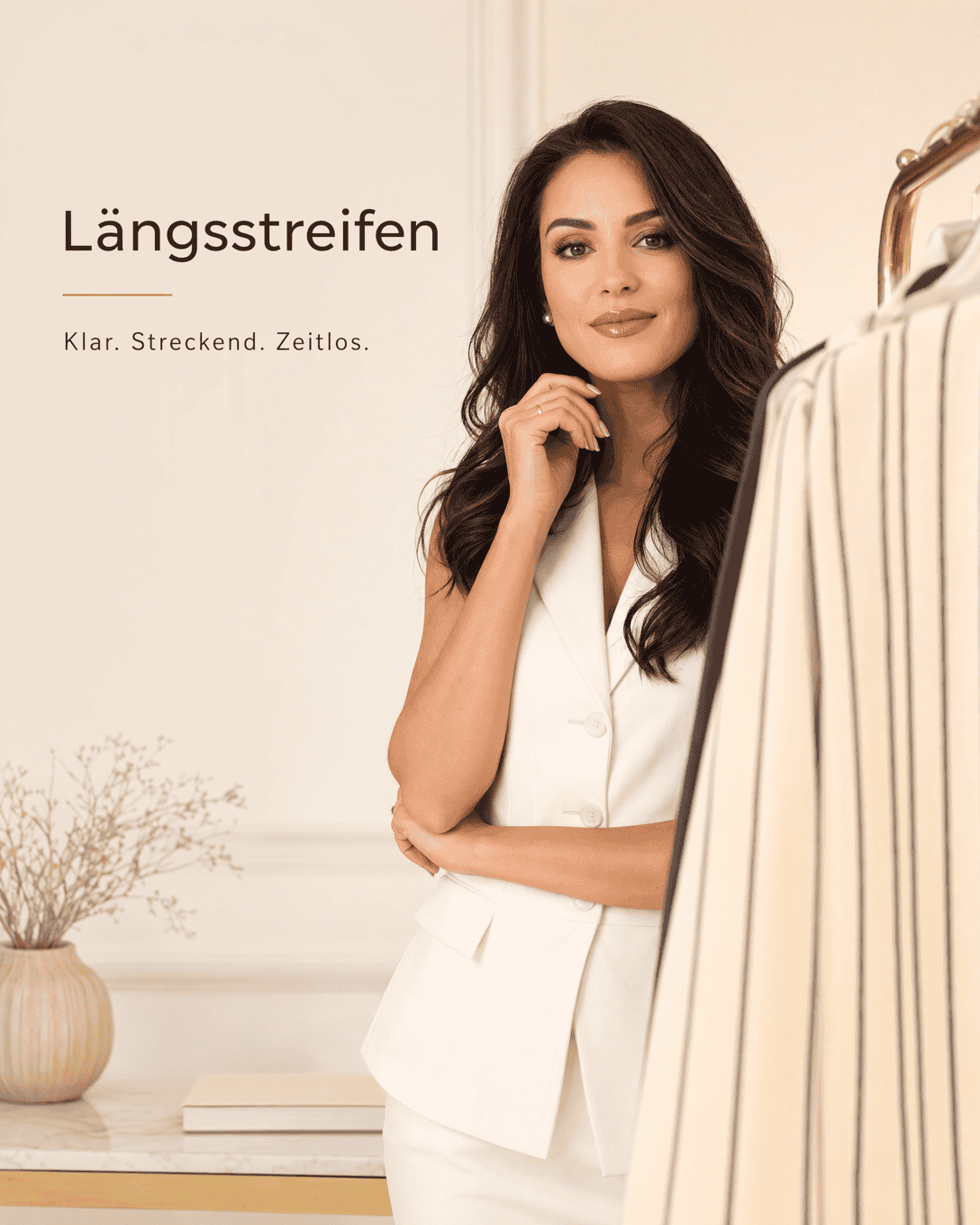 Editoriale Glossar-Grafik zu Längsstreifen mit ruhigen Farbfeldern und feiner Linienführung