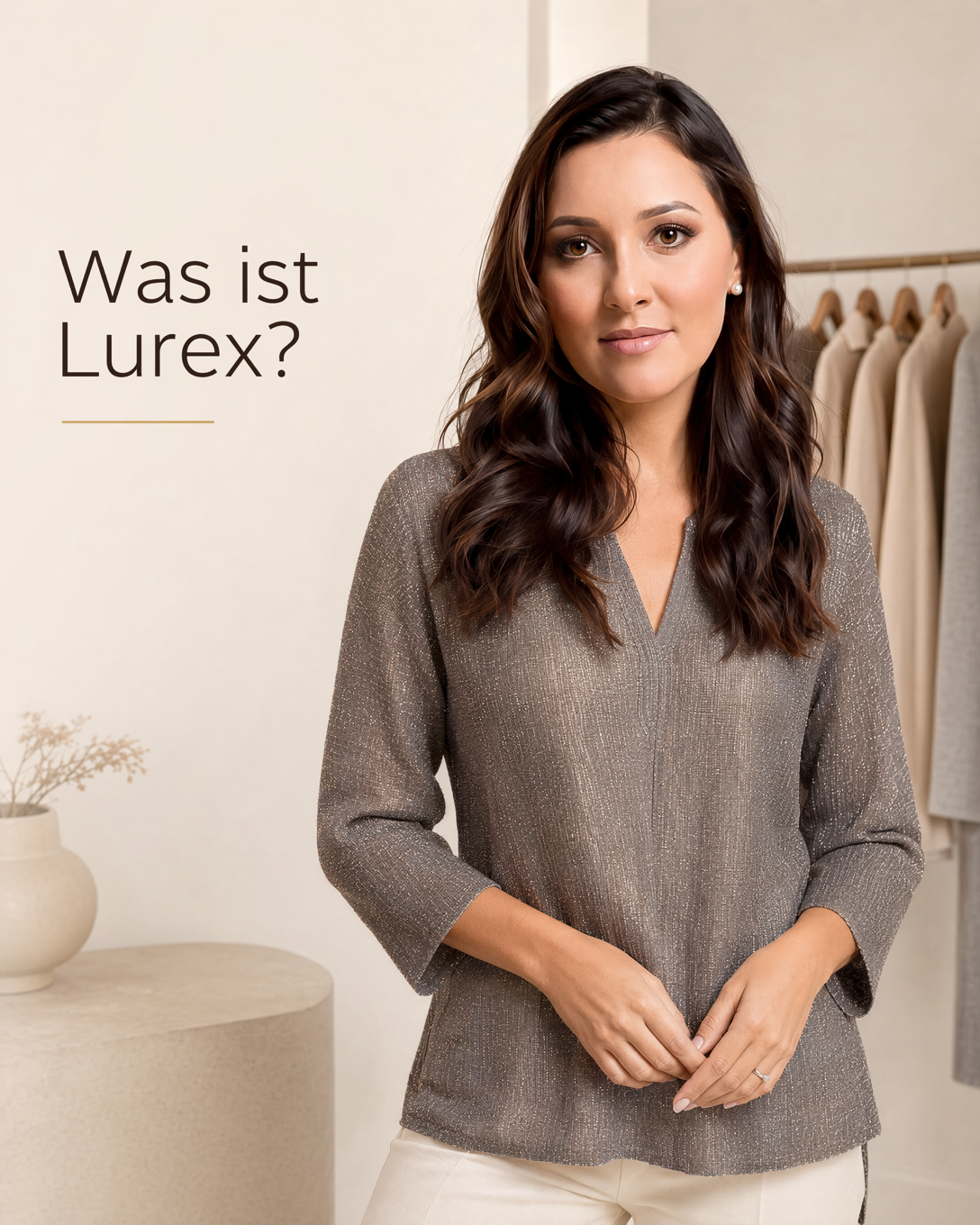 Nahaufnahme eines dunkelblauen Strickstoffs mit fein eingewebten silbernen Lurexfäden