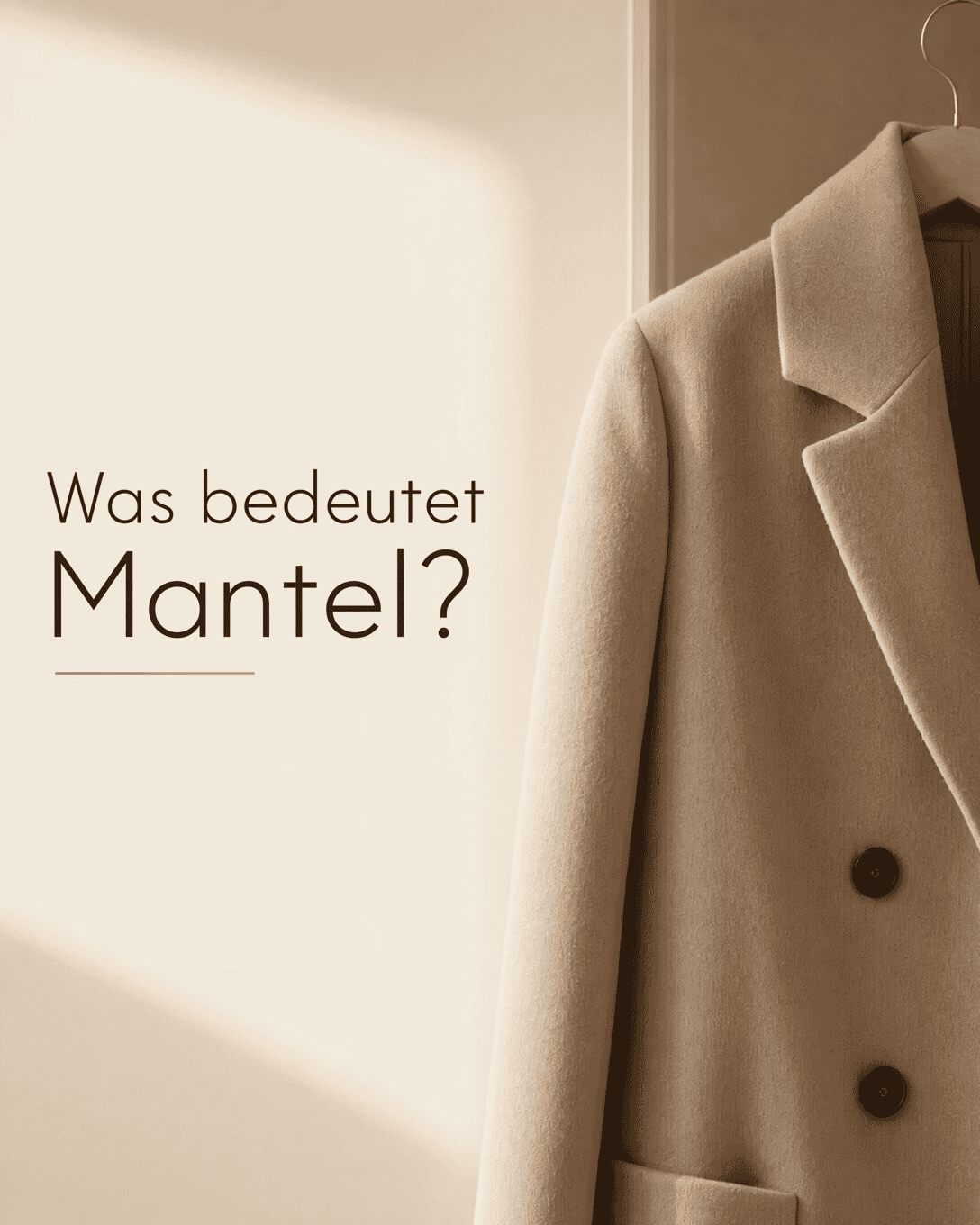 Editoriale Glossar-Grafik zu Mantel mit ruhigen Farbfeldern und feiner Linienführung