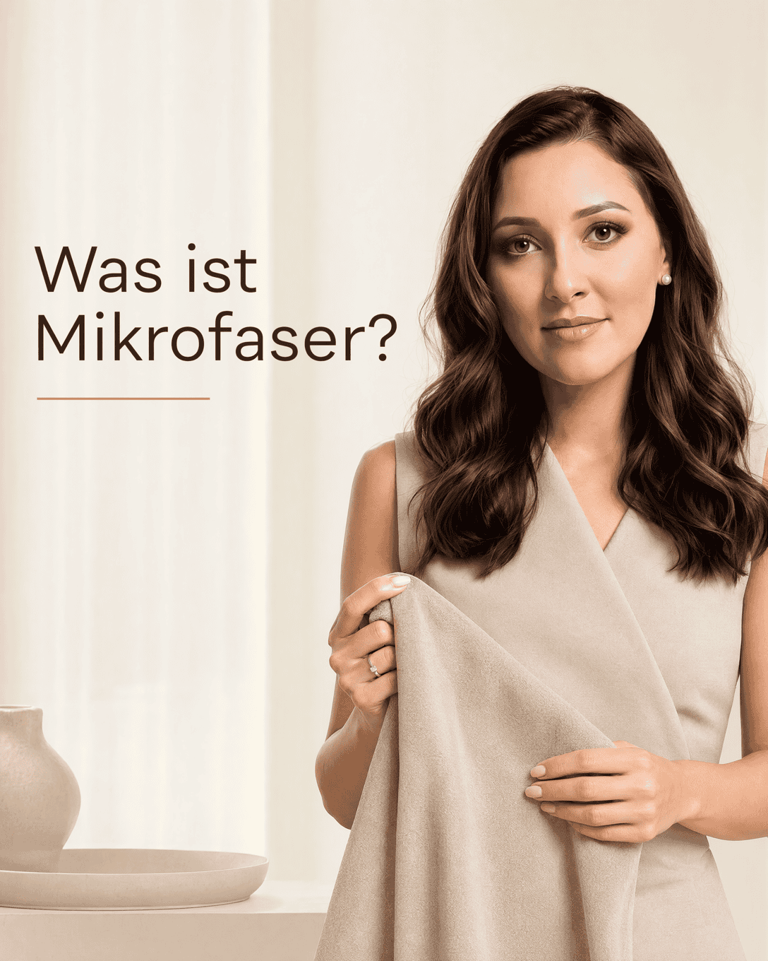Sehr fein und dicht wirkende Mikrofaseroberfläche mit weichem, mattem Griff