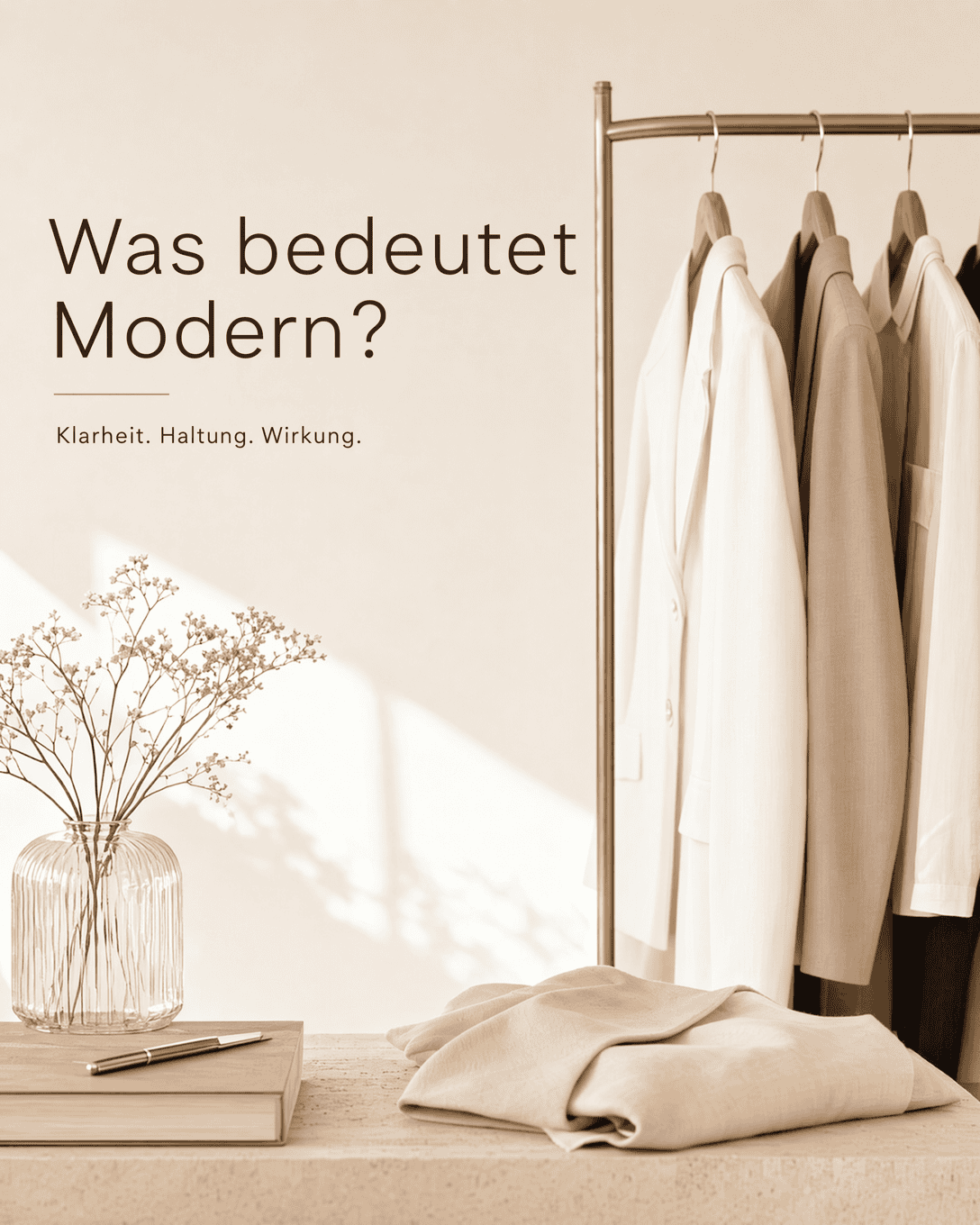 Editoriale Glossar-Grafik zu Modern mit ruhigen Farbfeldern und feiner Linienführung