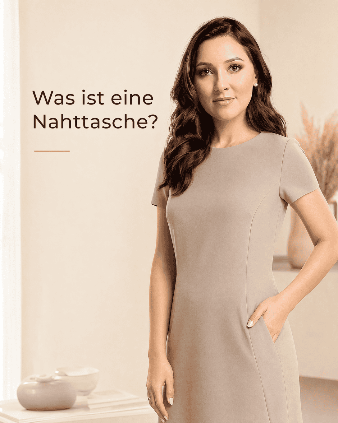 Unauffällige Nahttasche in der Seitennaht eines fließenden Kleides