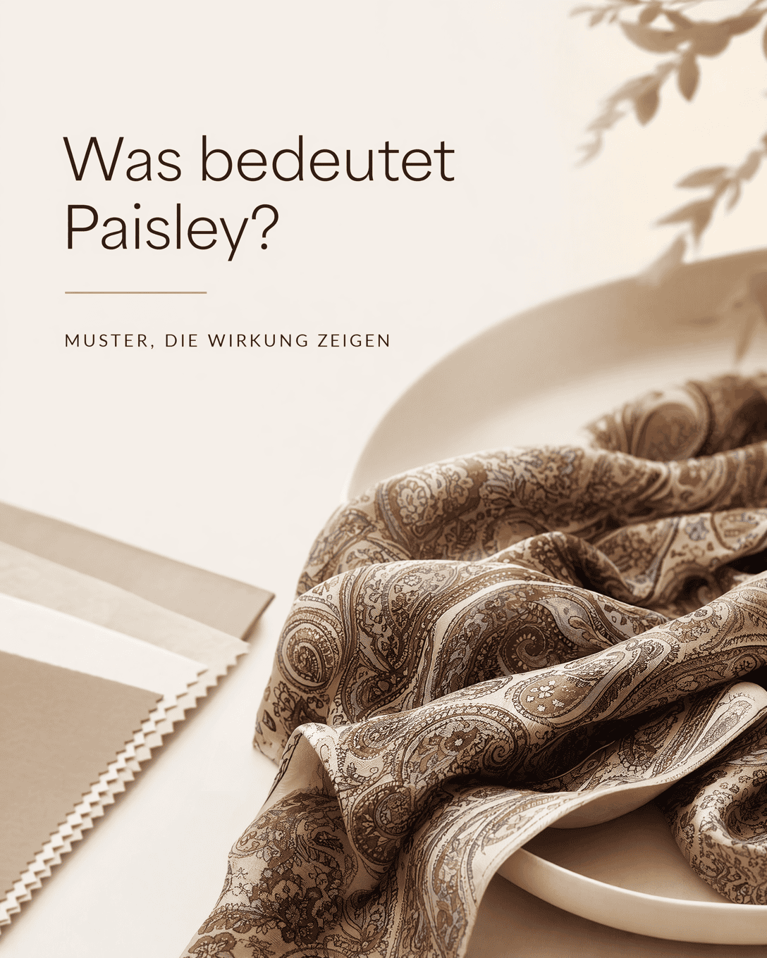 Editoriale Glossar-Grafik zu Paisley mit ruhigen Farbfeldern und feiner Linienführung