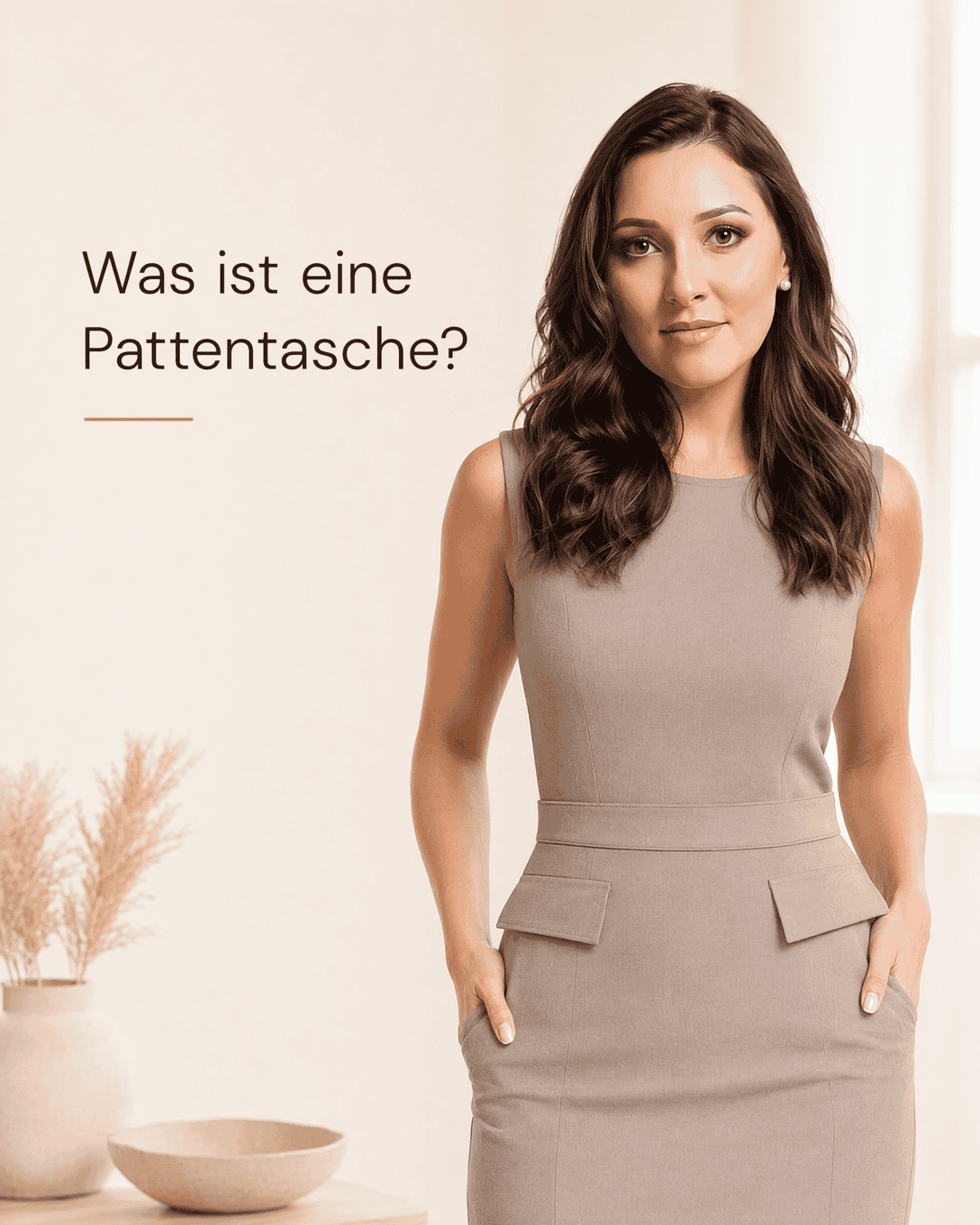 Waagerechte Pattentasche an einer Jacke mit sauber aufliegender rechteckiger Taschenklappe