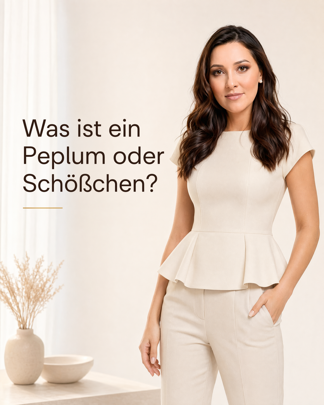 Tailliertes Oberteil mit ausgestelltem Schößchen an der Taille