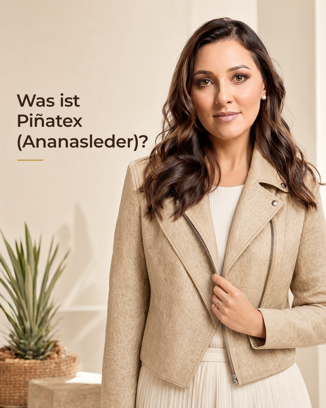 Strukturiertes Material aus Ananasblattfasern in lederähnlicher Optik
