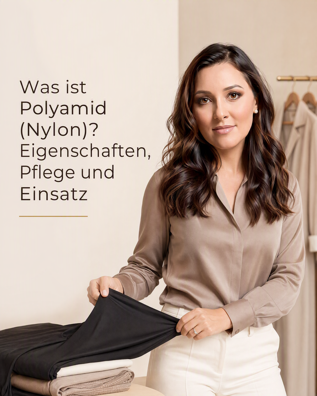 Nahaufnahme eines glatten schwarzen Polyamidstoffs