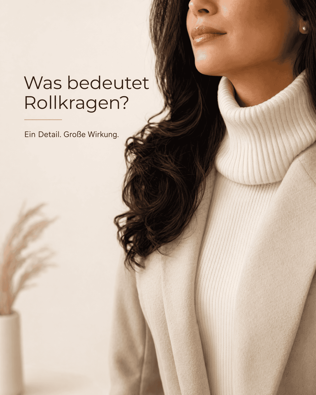 Editoriale Glossar-Grafik zu Rollkragen mit ruhigen Farbfeldern und feiner Linienführung
