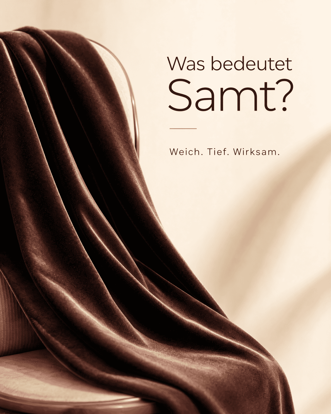 Editoriale Glossar-Grafik zu Samt mit ruhigen Farbfeldern und feiner Linienführung