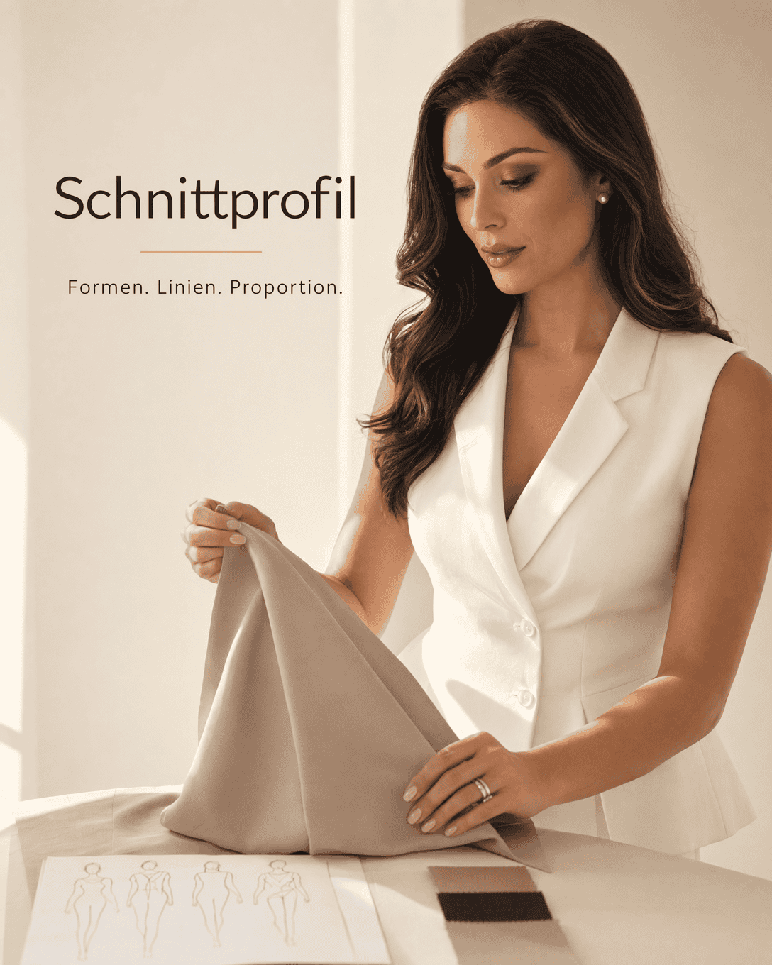 Editoriale Glossar-Grafik zu Schnittprofil mit ruhigen Farbfeldern und feiner Linienführung