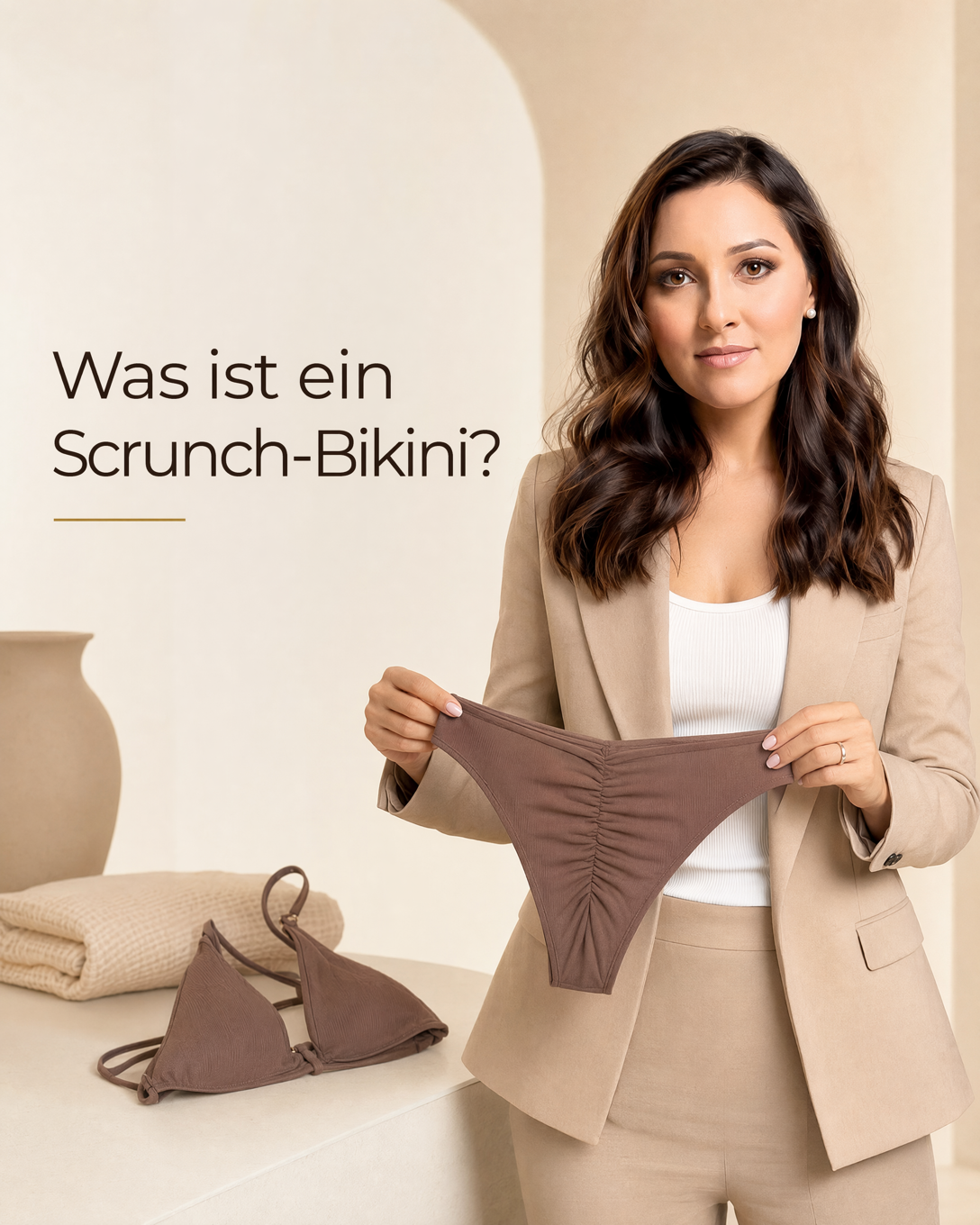 Scrunch-Bikinihose mit geraffter Mittelnaht auf der Rückseite