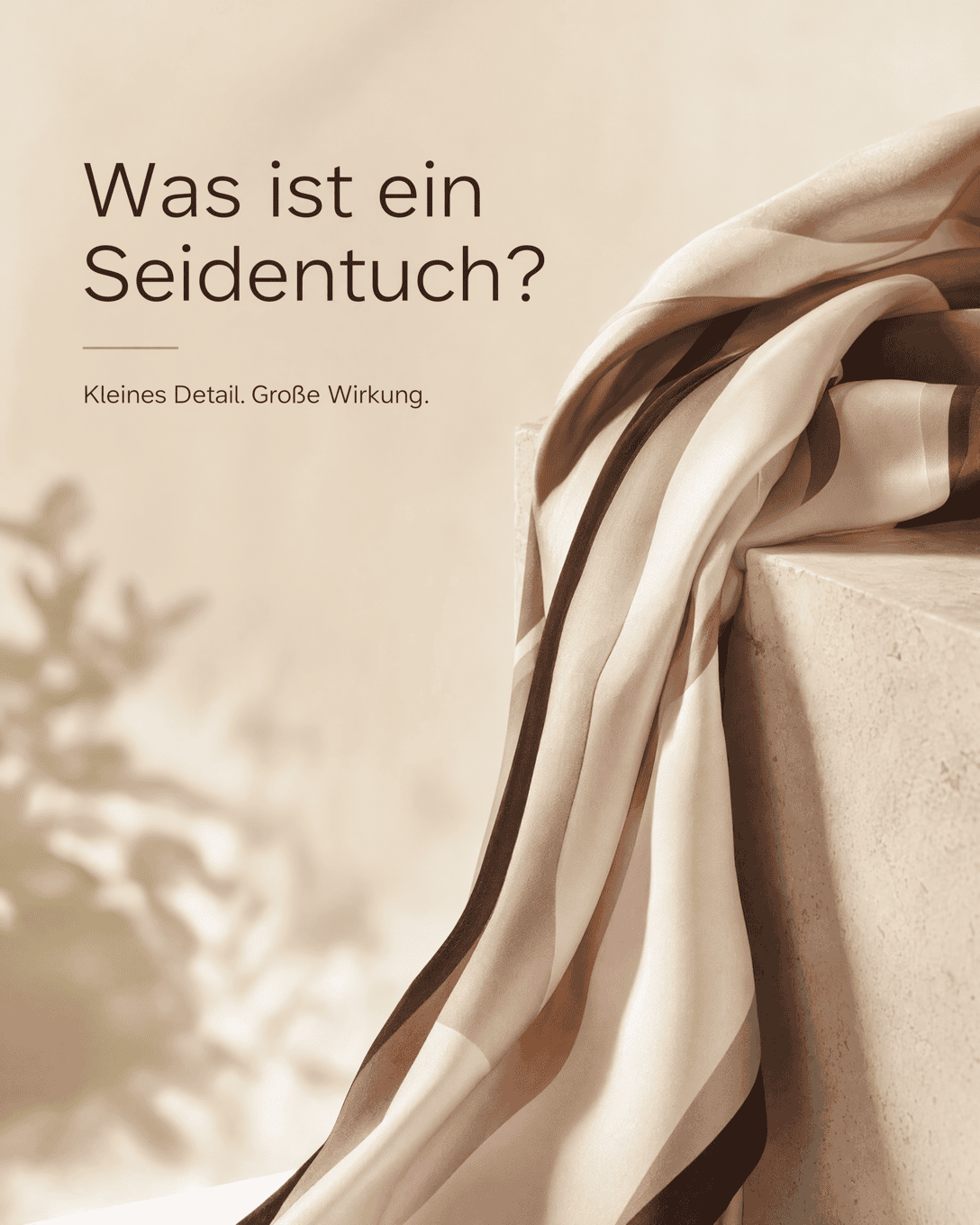Editoriale Grafik zu Seidentuch mit abstrahierten Formen, ruhigen Farbfeldern und hochwertiger Anmutung