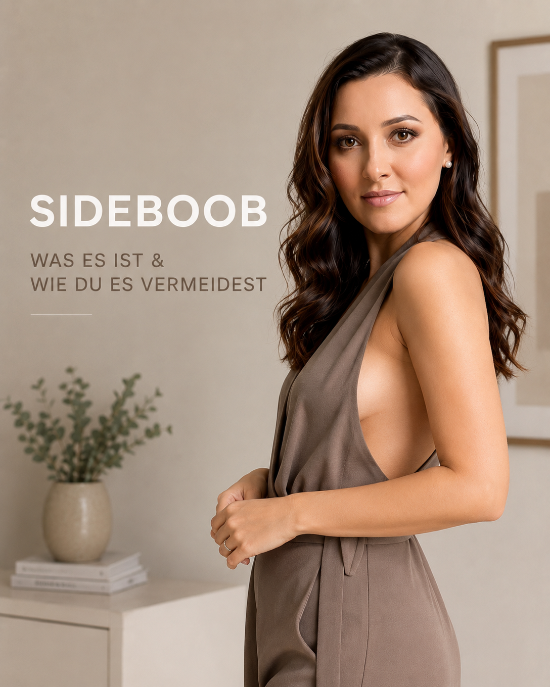 Top mit tief ausgeschnittenem Armloch und seitlichem Einblick auf die Brust