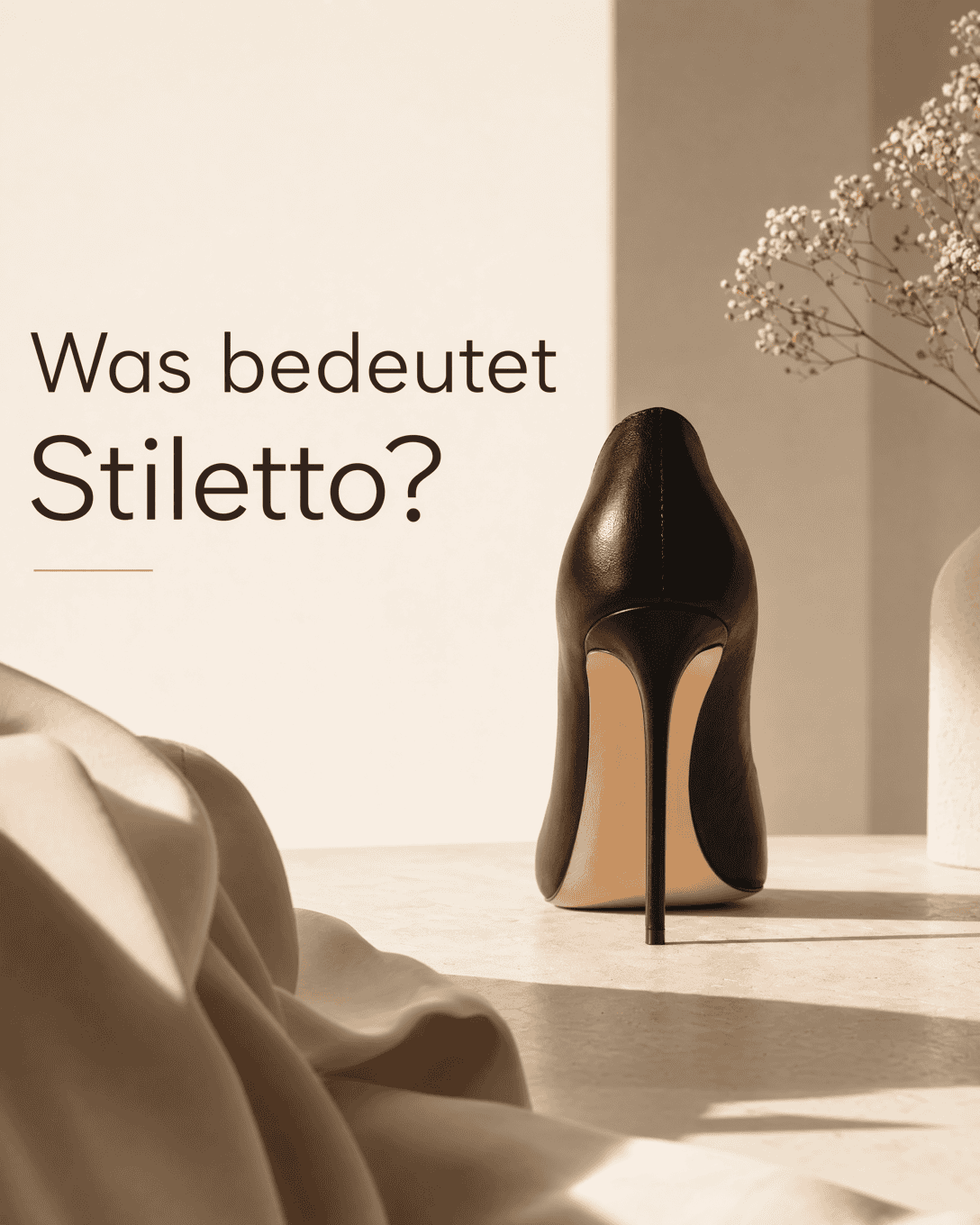 Editoriale Glossar-Grafik zu Stiletto mit ruhigen Farbfeldern und feiner Linienführung