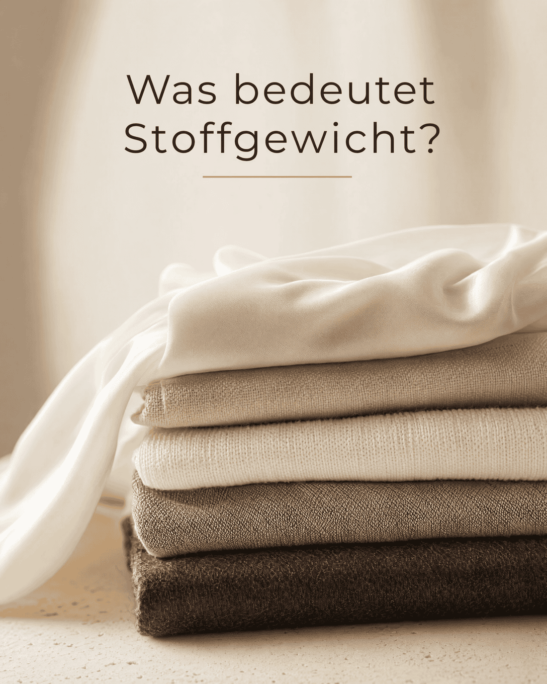 Editoriale Glossar-Grafik zu Stoffgewicht mit ruhigen Farbfeldern und feiner Linienführung