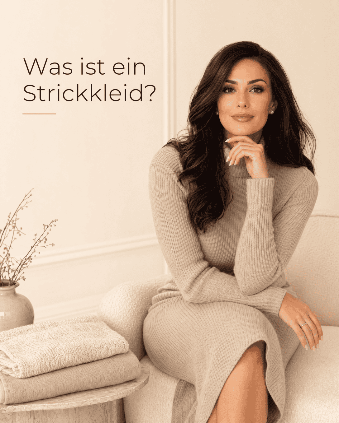 Editoriale ESKYNA Grafik zum Glossarbegriff Strickkleid mit ruhigen Formen und feinen Farbfeldern