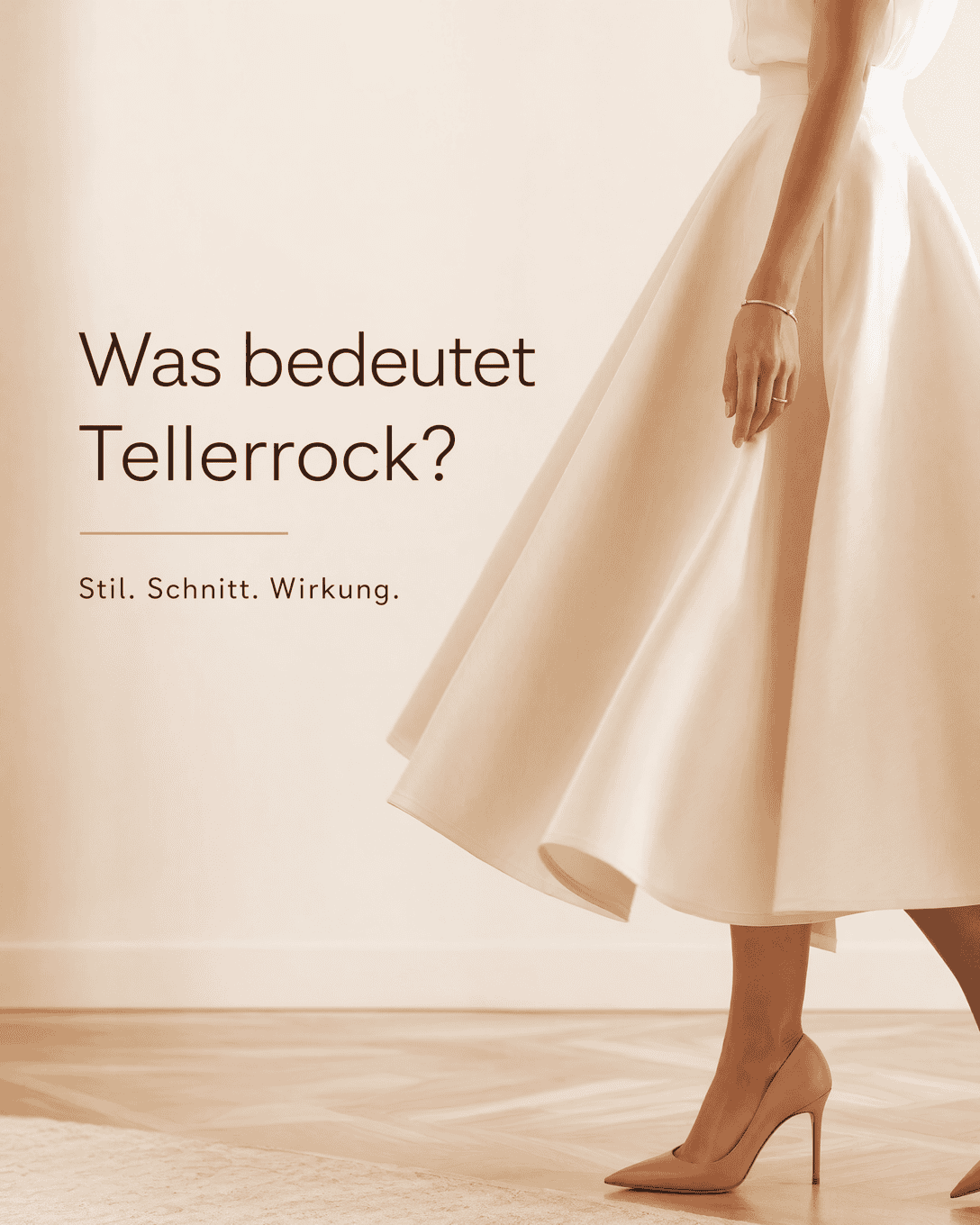 Editoriale Glossar-Grafik zu Tellerrock mit ruhigen Farbfeldern und feiner Linienführung