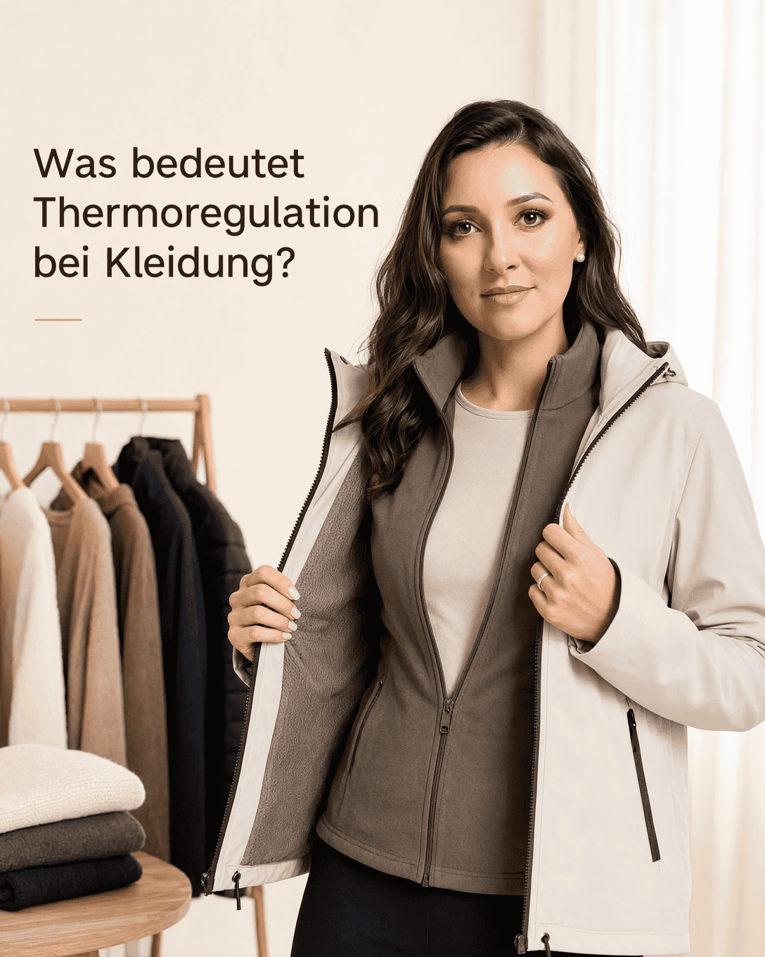 Mehrschichtiges Kleidungssystem mit körpernaher Lage, isolierender Mittelschicht und schützender Außenschicht