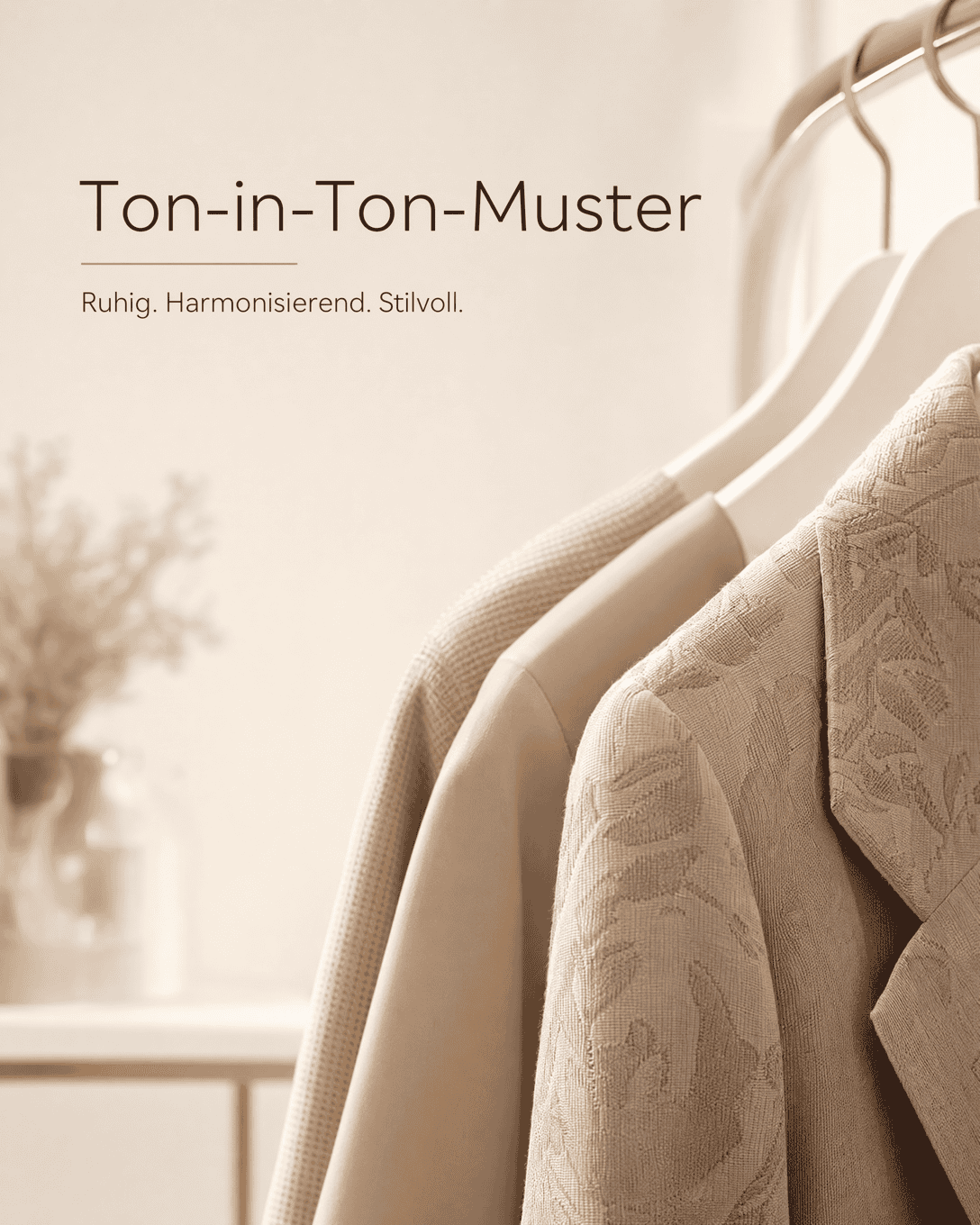 Editoriale Glossar-Grafik zu Ton-in-Ton-Muster mit ruhigen Farbfeldern und feiner Linienführung