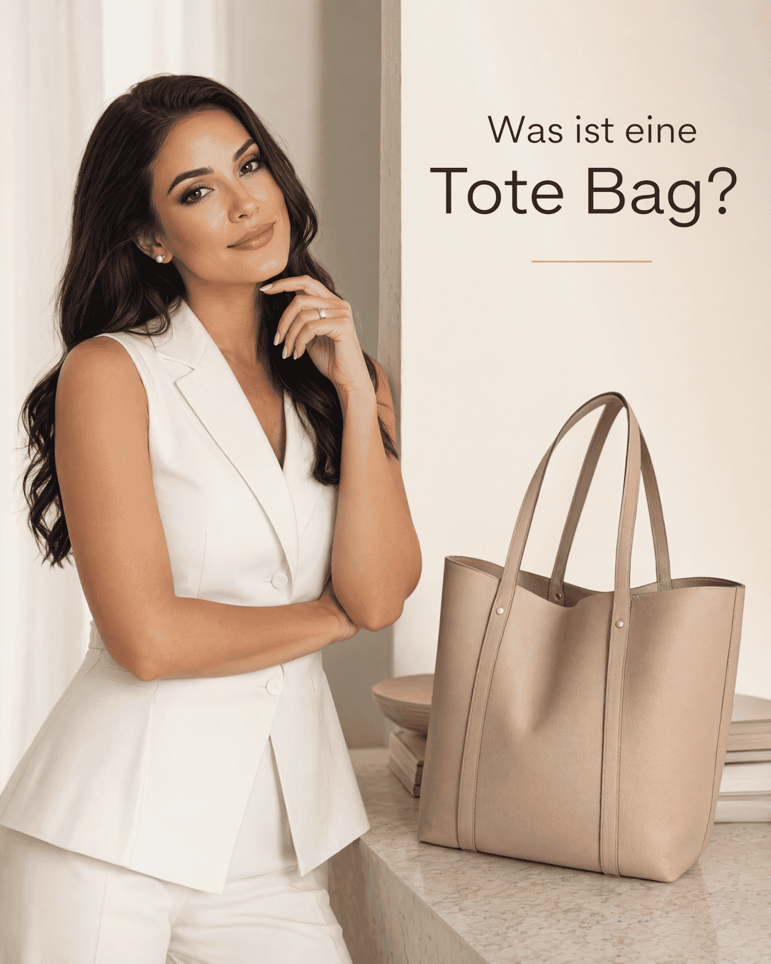 Editoriale Grafik zu Tote Bag mit abstrahierten Formen, ruhigen Farbfeldern und hochwertiger Anmutung