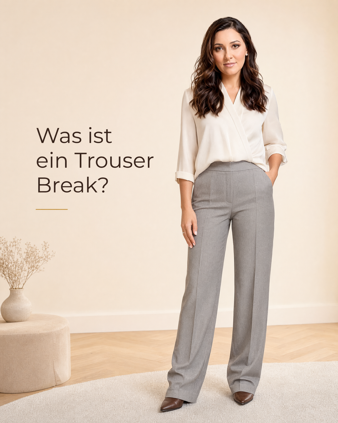 Anzughose mit leichtem Hosenbruch auf einem klassischen Lederschuh