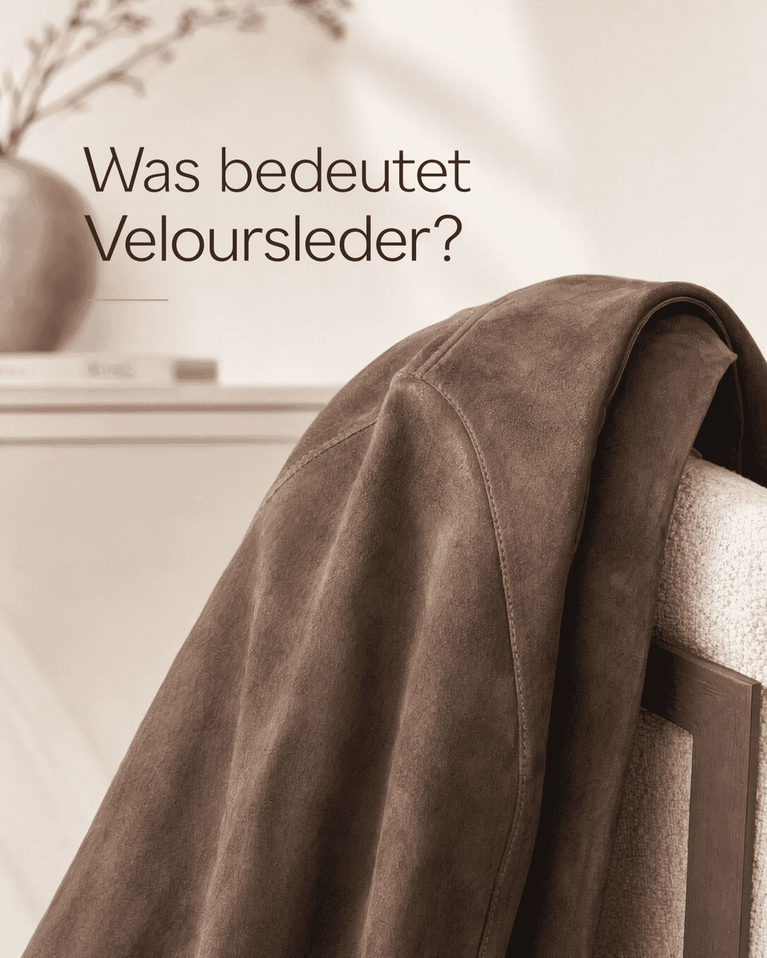 Editoriale Glossar-Grafik zu Veloursleder mit ruhigen Farbfeldern und feiner Linienführung