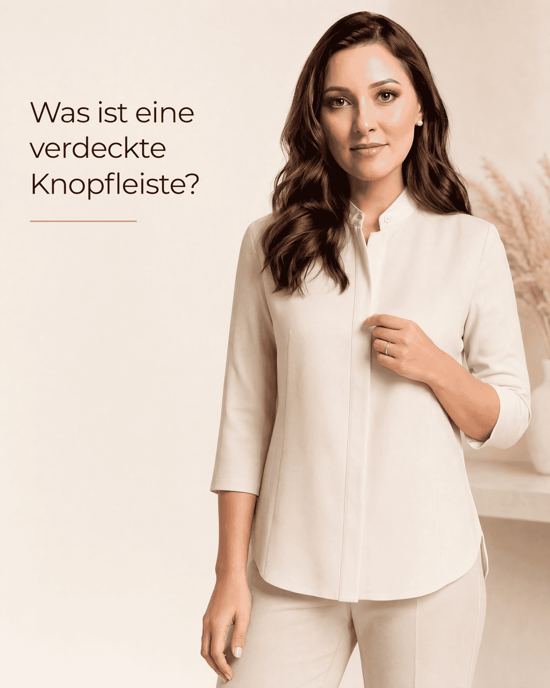 Glatte Hemdfront mit verdeckter Knopfleiste, unter der Knöpfe und Knopflöcher verborgen liegen