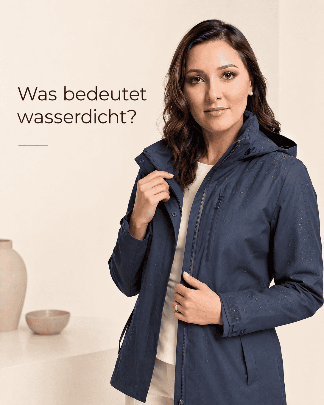 Wasserdichte Regenjacke mit versiegelten Nähten, geschütztem Reißverschluss und einstellbarer Kapuze im Regen