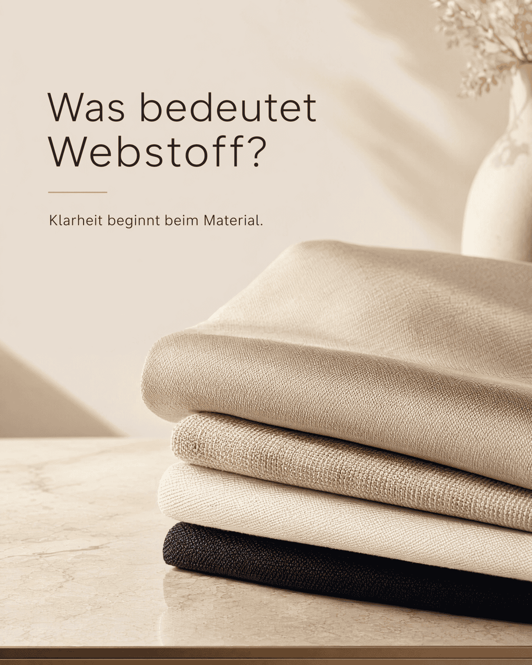 Editoriale Glossar-Grafik zu Webstoff mit ruhigen Farbfeldern und feiner Linienführung