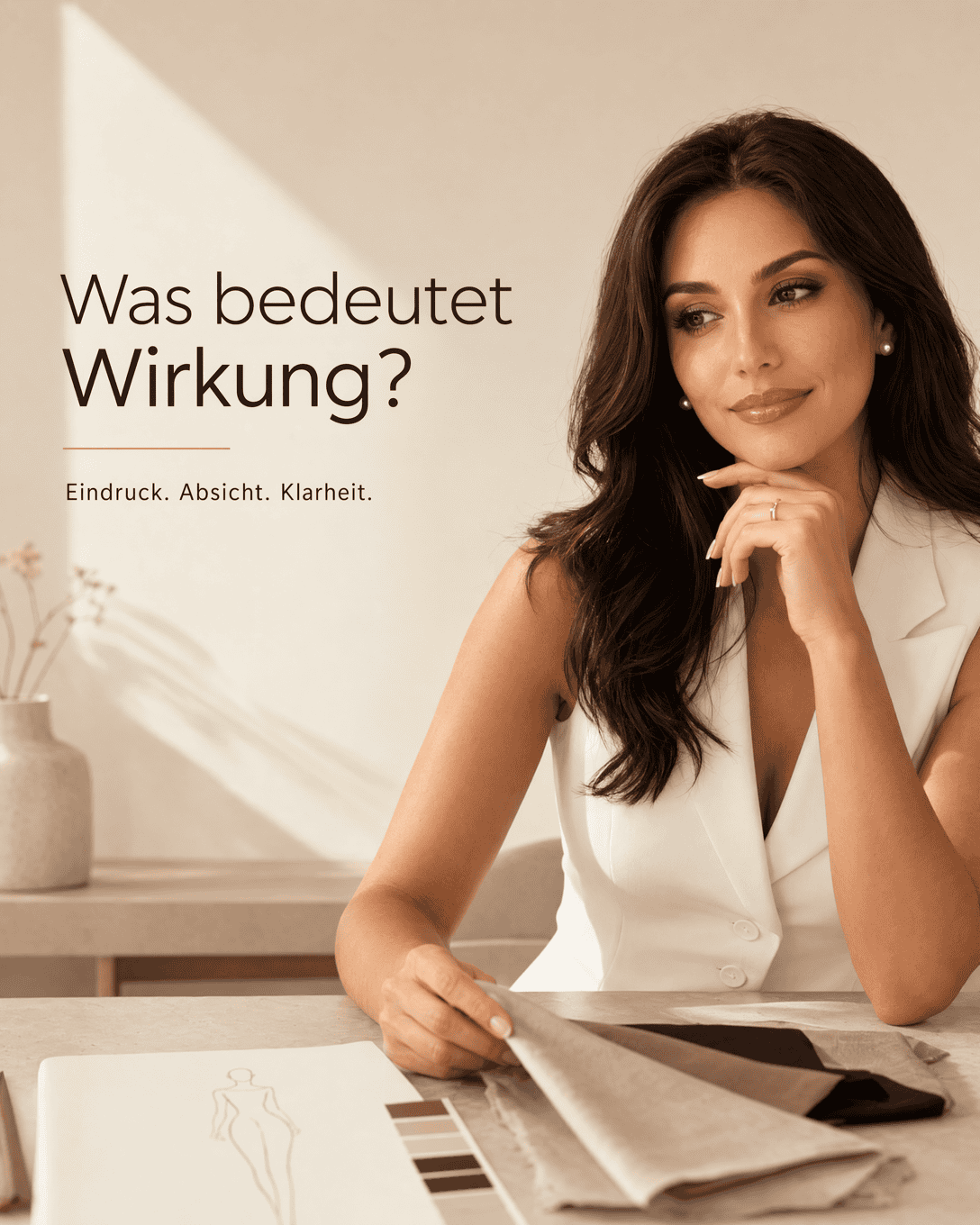 Editoriale Glossar-Grafik zu Wirkung mit ruhigen Farbfeldern und feiner Linienführung