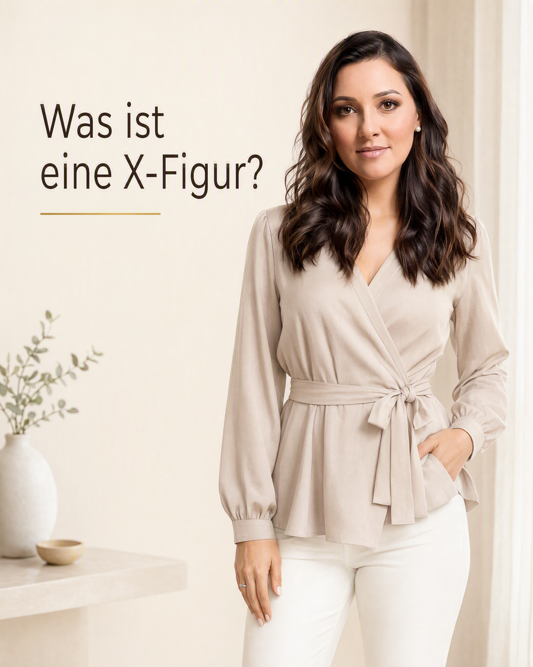Skizze einer X-Figur mit ausgeglichenen Schultern und Hüften sowie betonter Taille