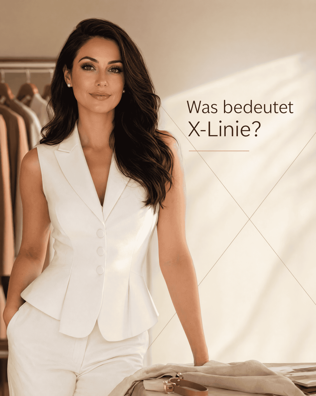 Editoriale Glossar-Grafik zu X-Linie mit ruhigen Farbfeldern und feiner Linienführung