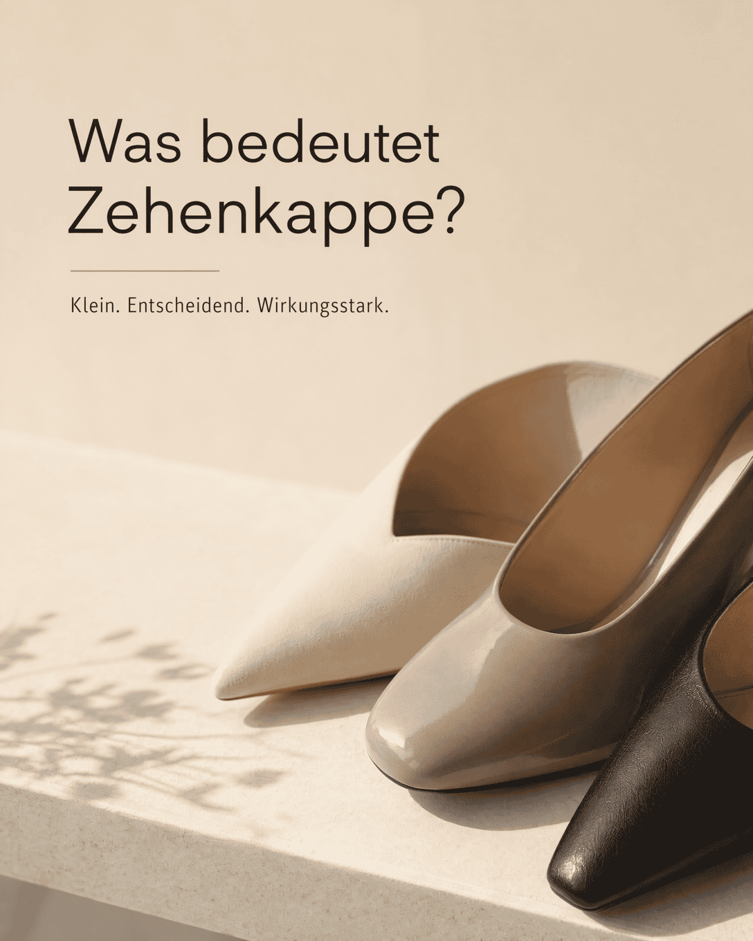 Editoriale Glossar-Grafik zu Zehenkappe mit ruhigen Farbfeldern und feiner Linienführung